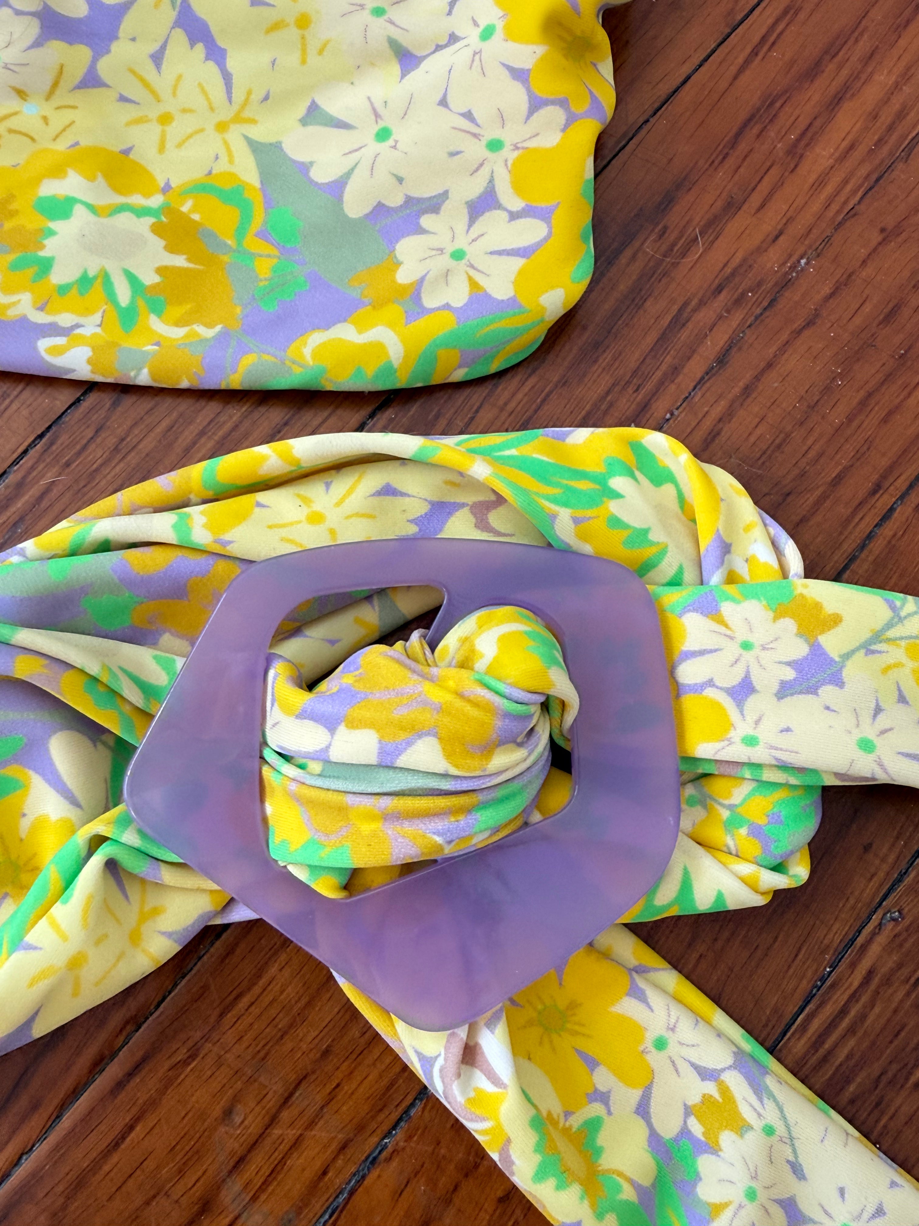 floral cutout one shoulder bikini for love &amp; lemons