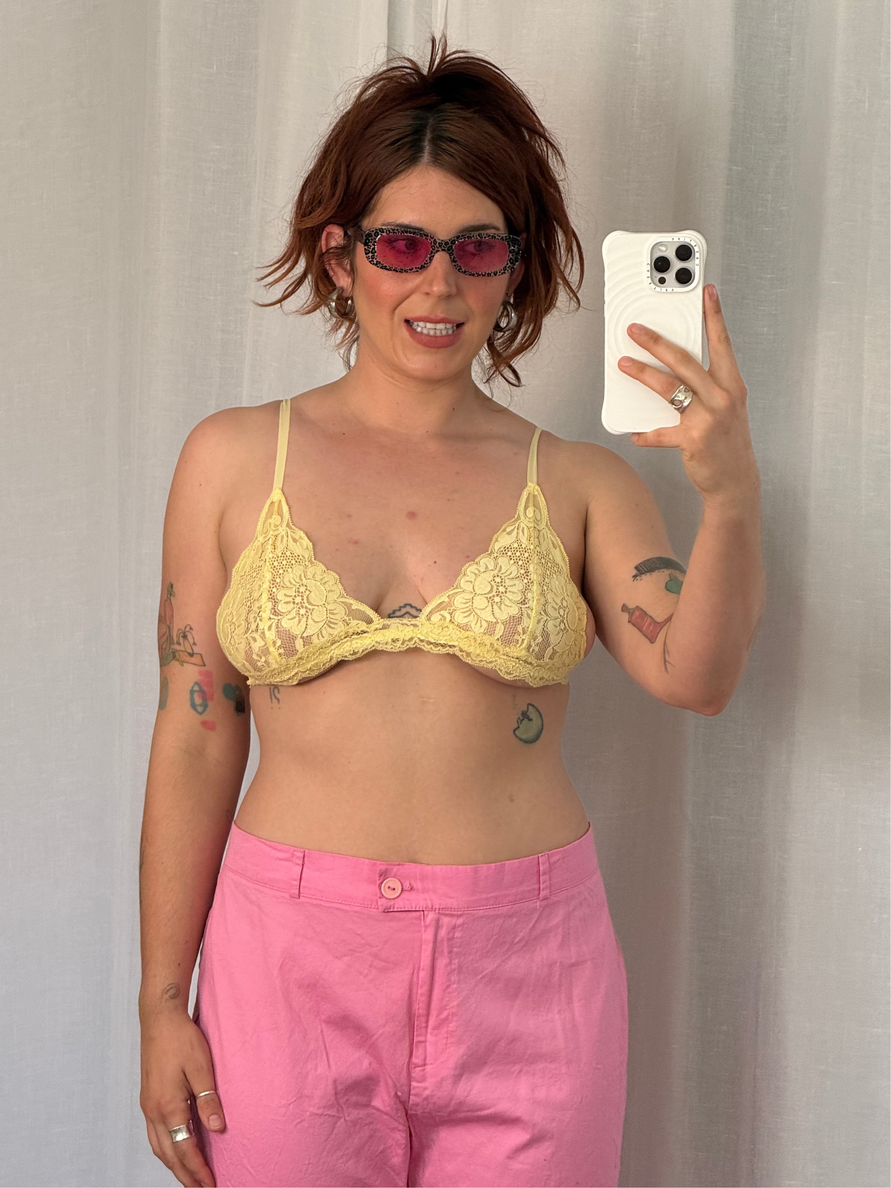 ⋆｡˚ ✿ butter yellow lace bralette ✿