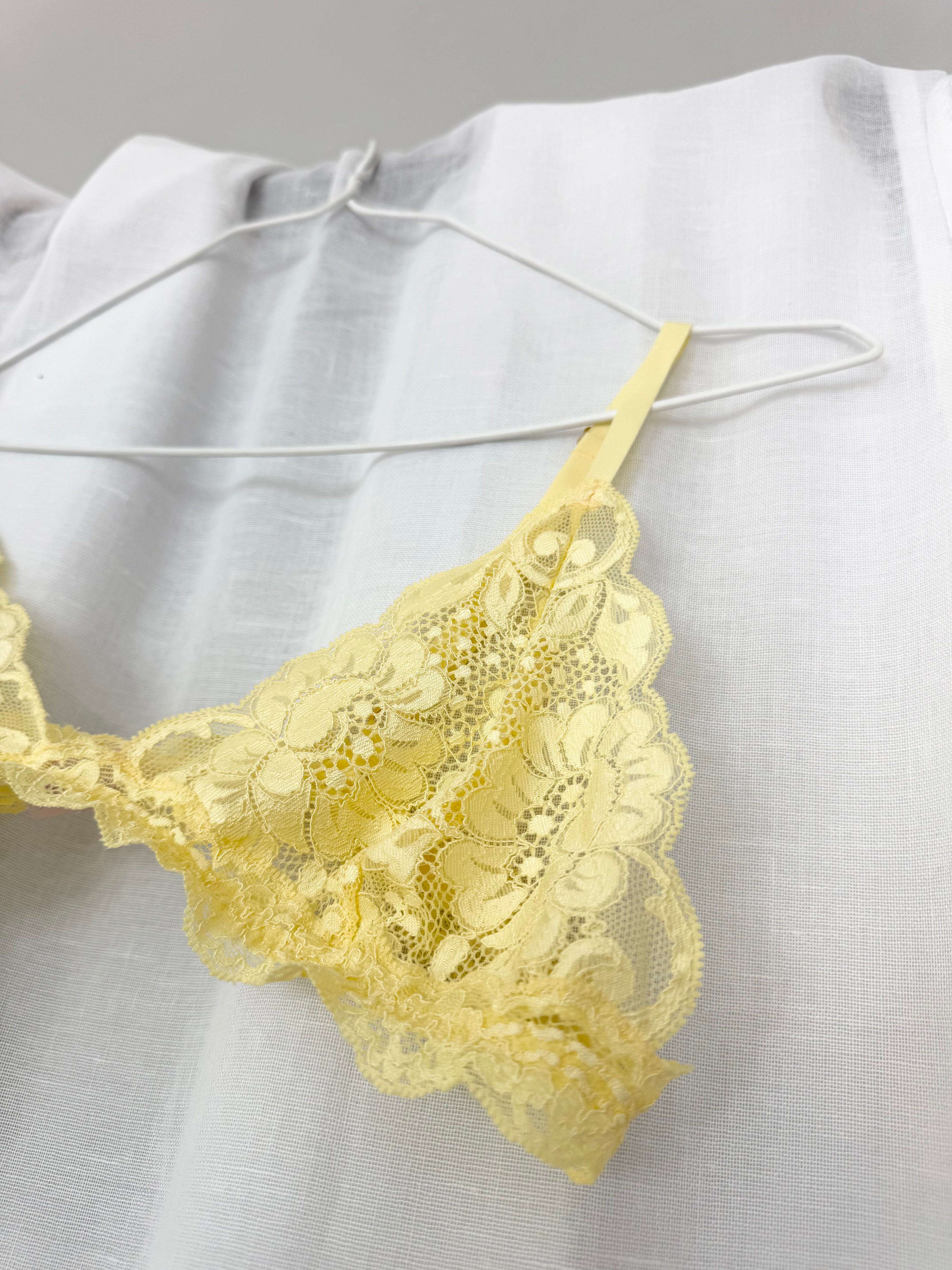 ⋆｡˚ ✿ butter yellow lace bralette ✿