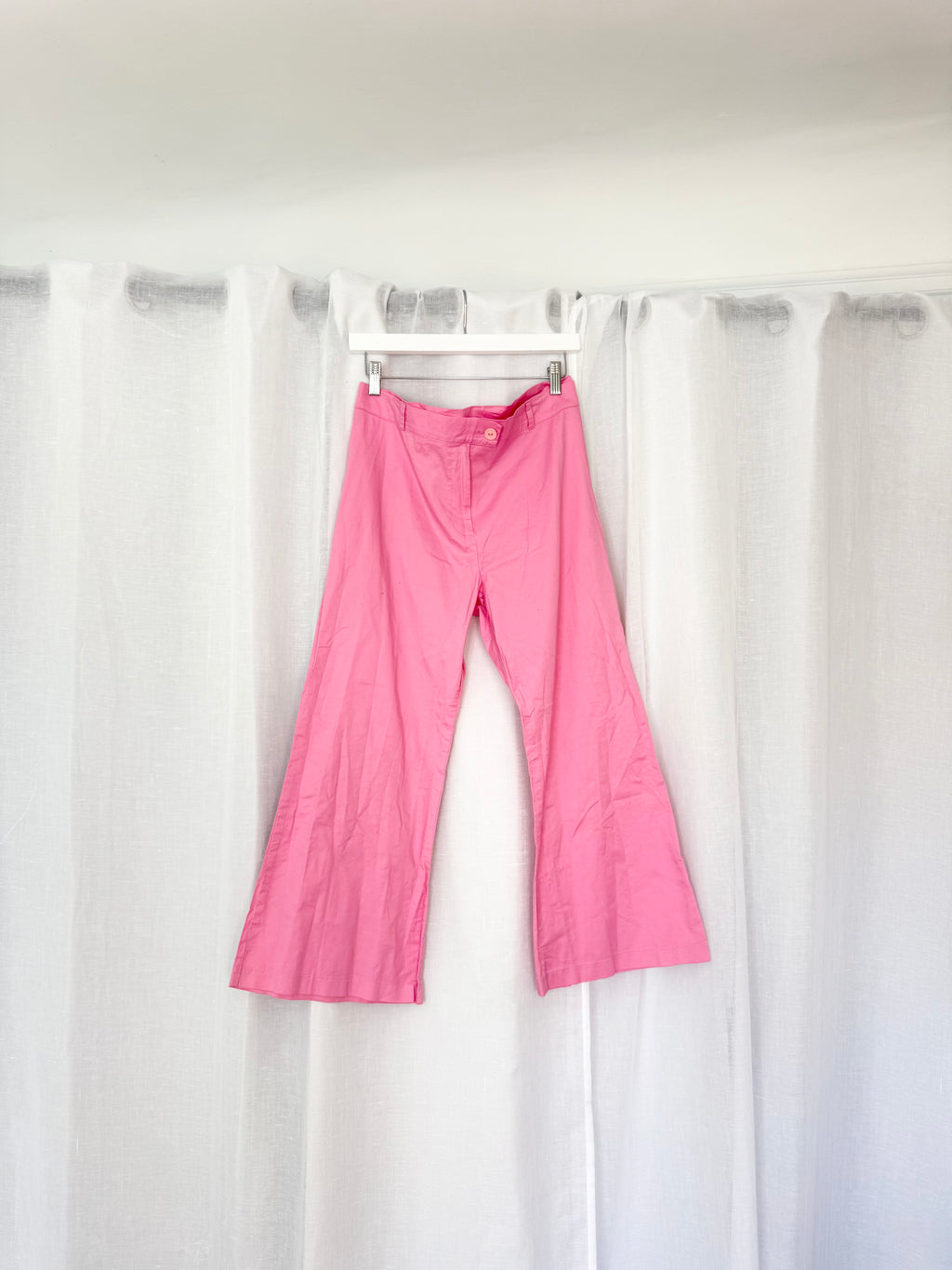 ✿ vintage bubblegum pink cropped flare pants (39")
