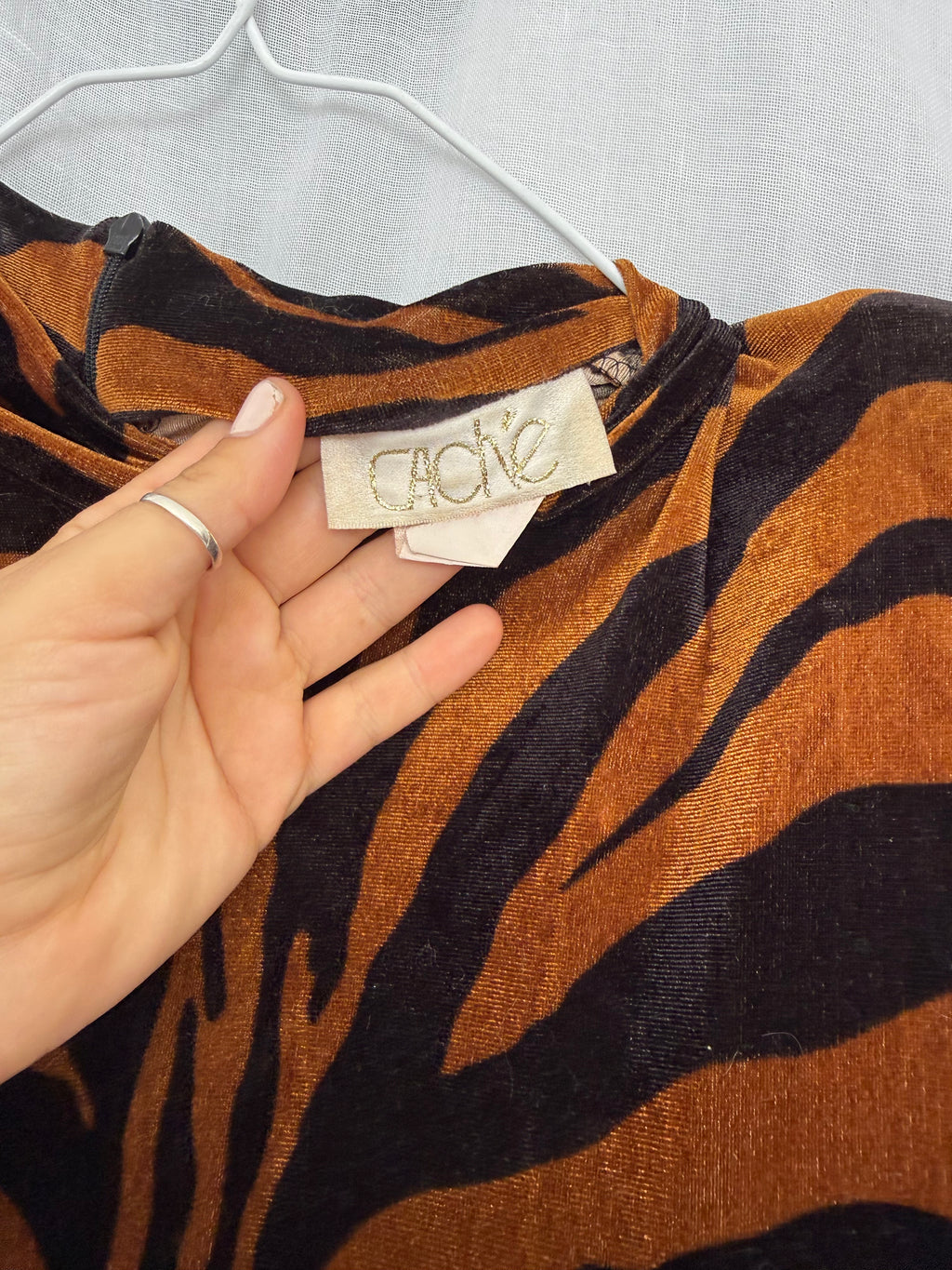 80s tiger velvet mesh jumpsuit ⋆