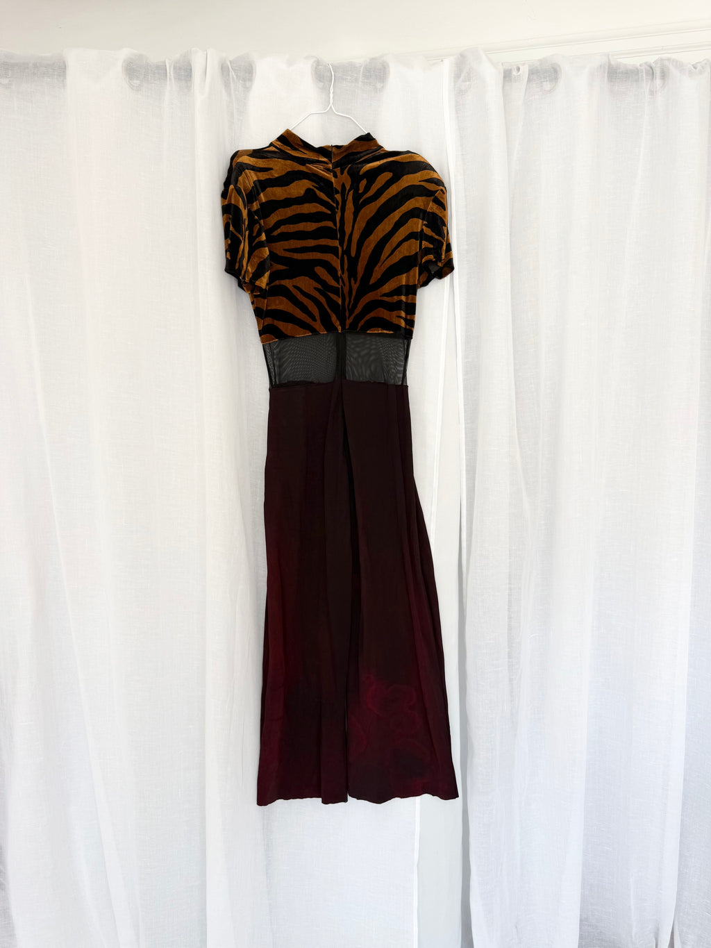80s tiger velvet mesh jumpsuit ⋆