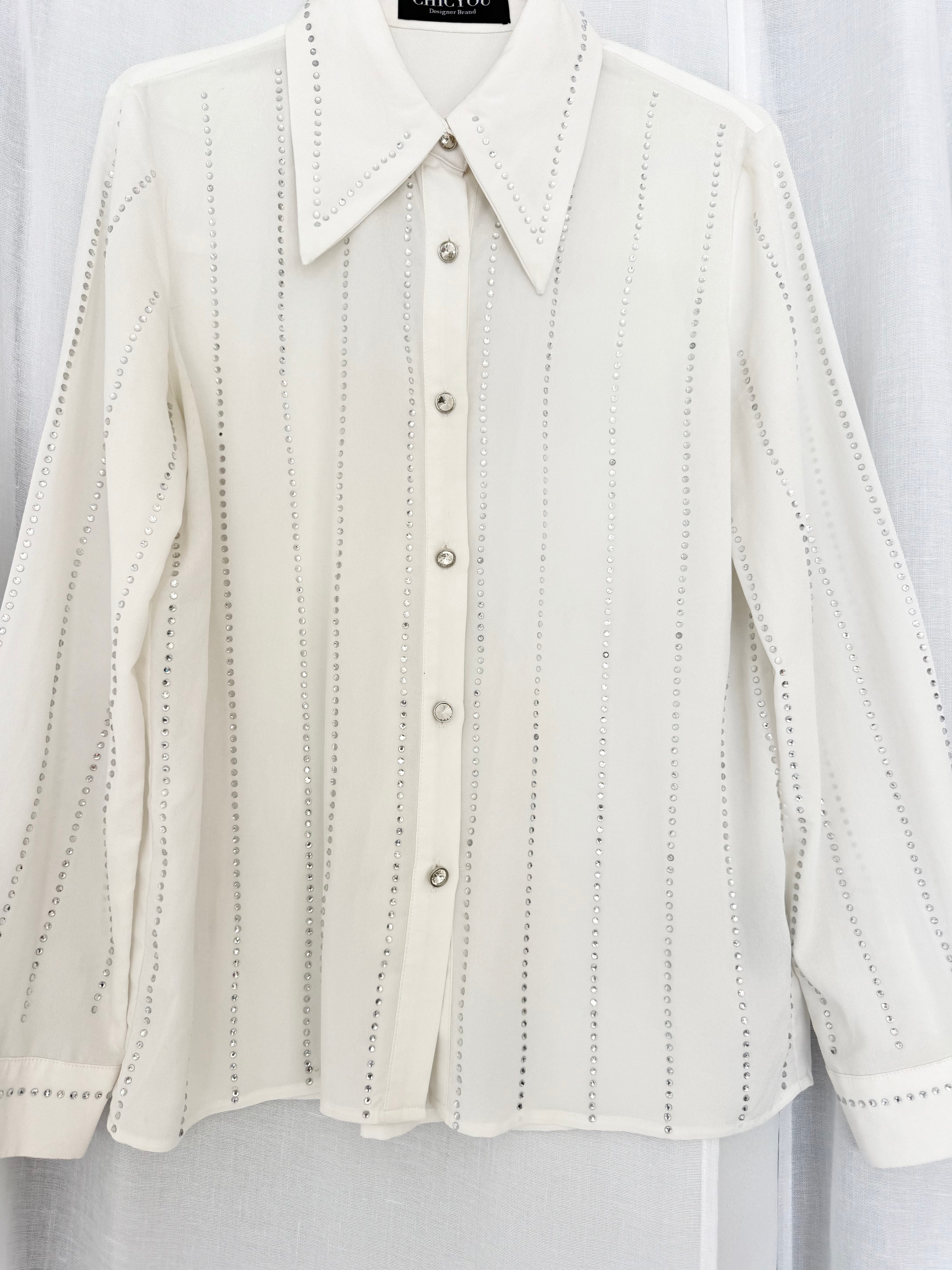 ✧ rhinestone western disco shirt ✧