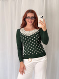 ✧ coquette polka dot lace sweater ✧