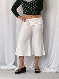 ✧ white buckle gaucho capris ✧ (32-35")