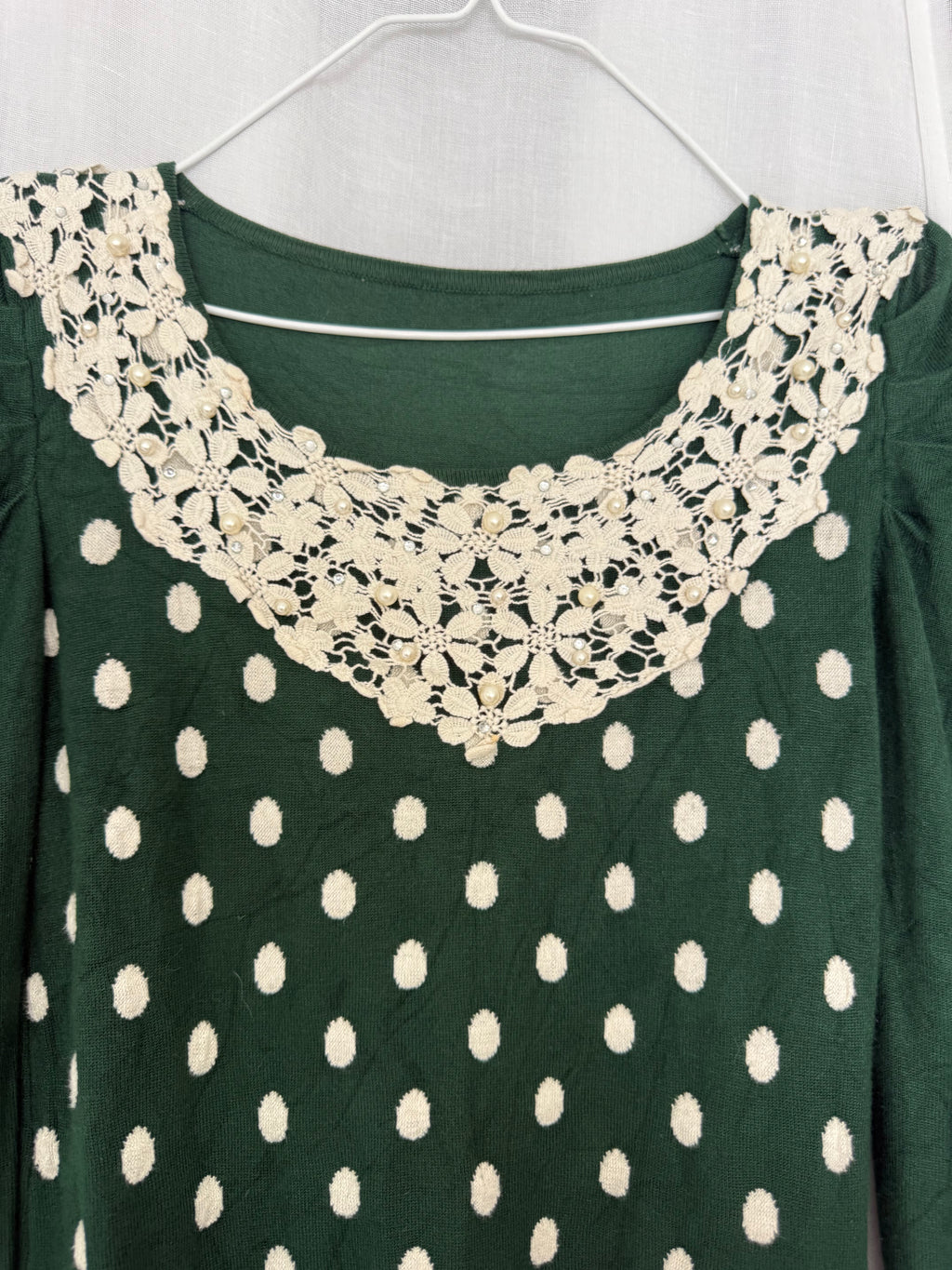 ✧ coquette polka dot lace sweater ✧