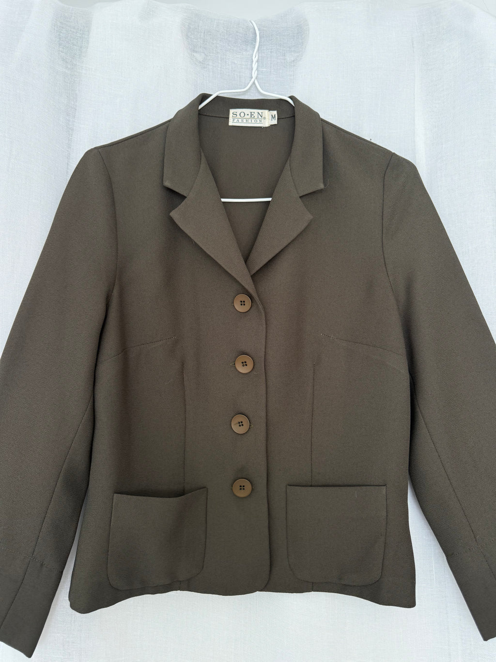 ✧ army green fitted blazer top ✧