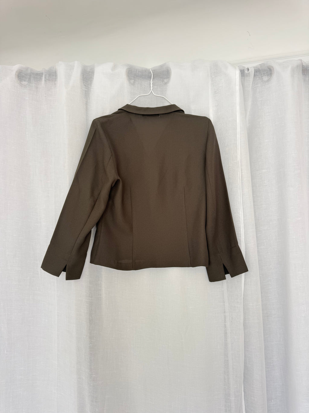 ✧ army green fitted blazer top ✧