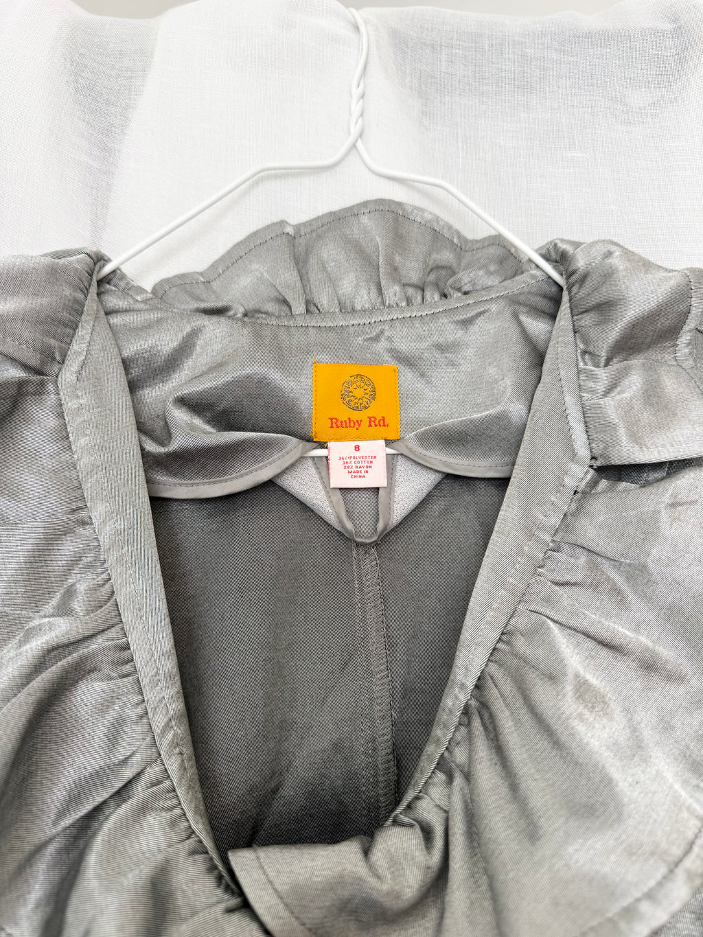 ✧ y2k metallic silver ruffle jacket ✧