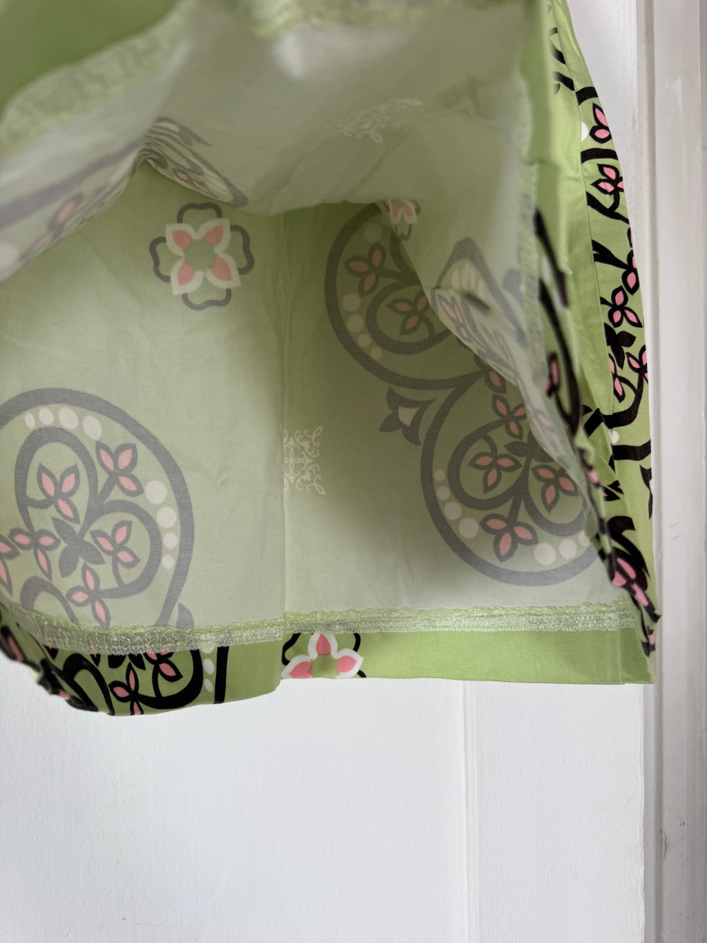 lime green and pink mod floral midi skirt ✧ (25")
