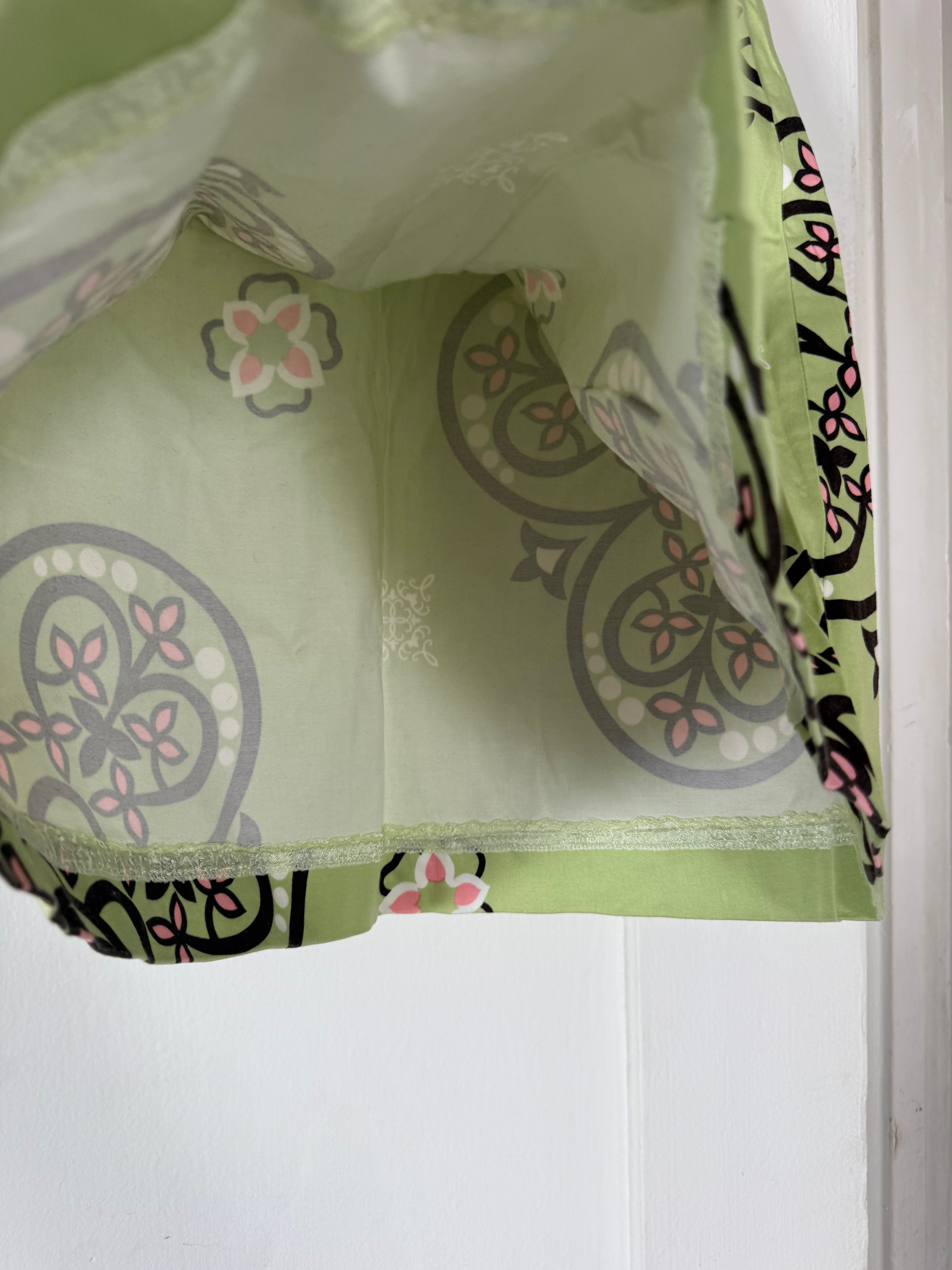 lime green and pink mod floral midi skirt ✧ (25")