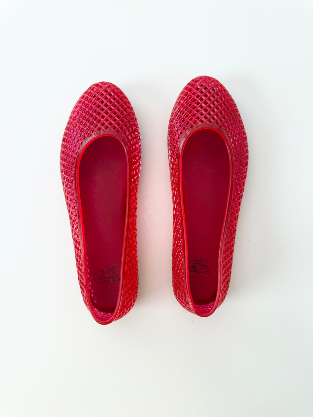 ✧ jelly ballet flats red mesh ✧ (size 6)