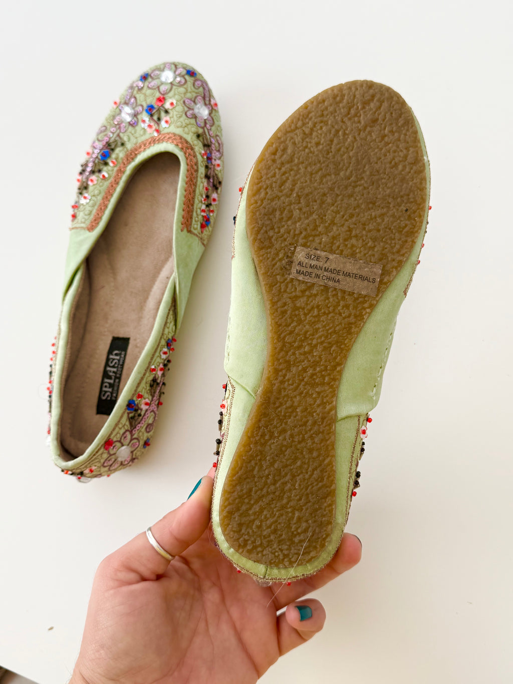 ✧ fairycore beaded ballet flats ✧ (size 7)
