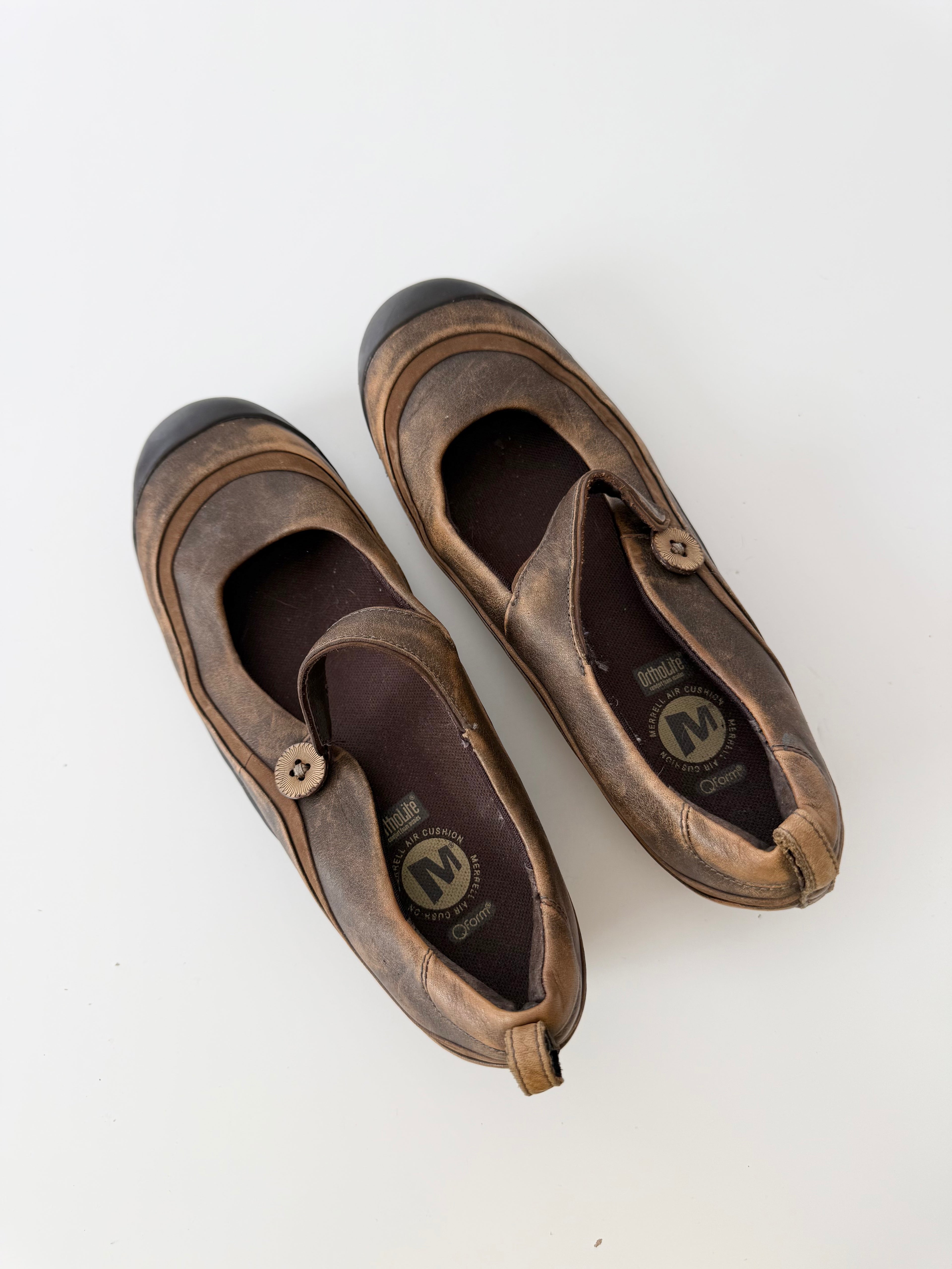 ✧ gorpcore mary jane merrell plaza brown leather shoes ✧ (size 8.5)