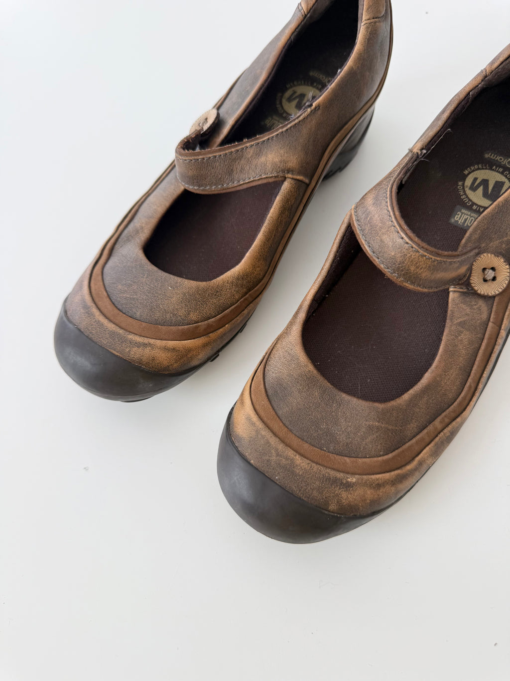✧ gorpcore mary jane merrell plaza brown leather shoes ✧ (size 8.5)