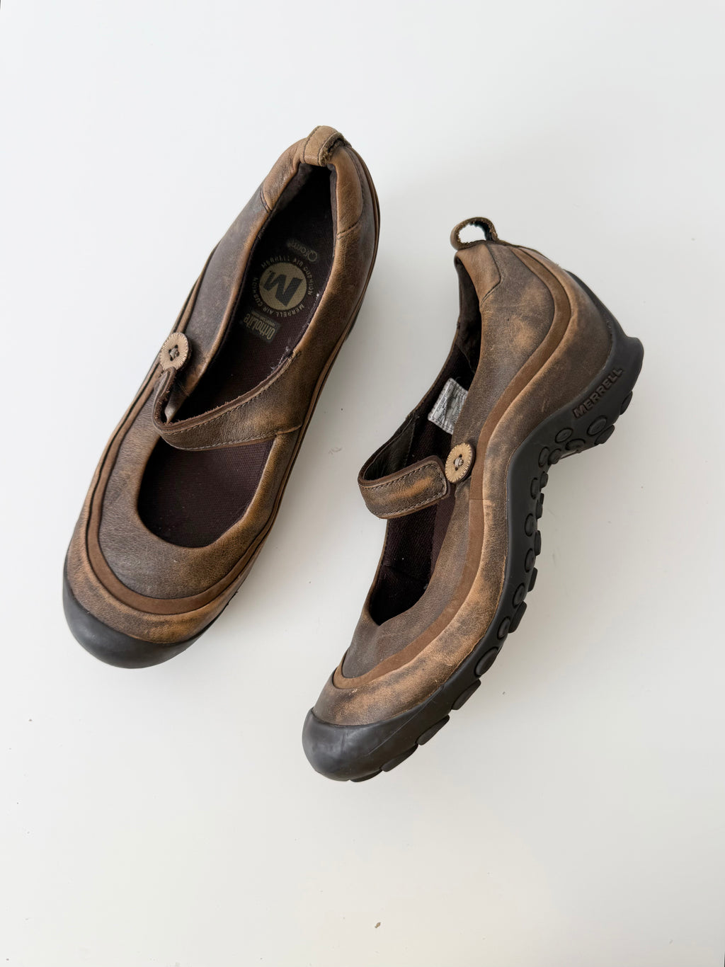 ✧ gorpcore mary jane merrell plaza brown leather shoes ✧ (size 8.5)
