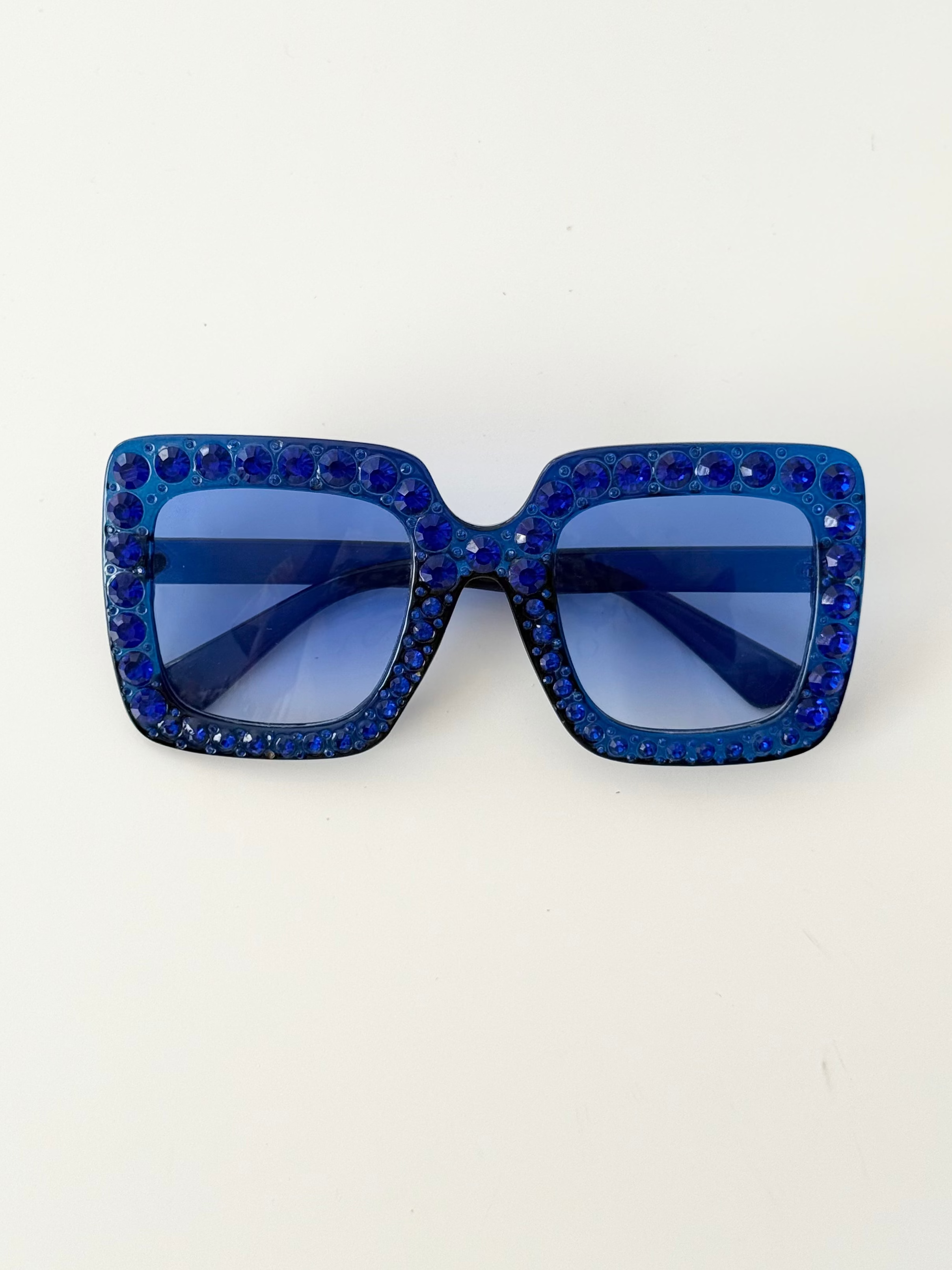 ✧ cobalt rhinestone oversized sunglasses ✧