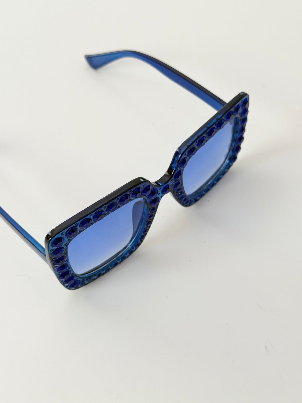 ✧ cobalt rhinestone oversized sunglasses ✧