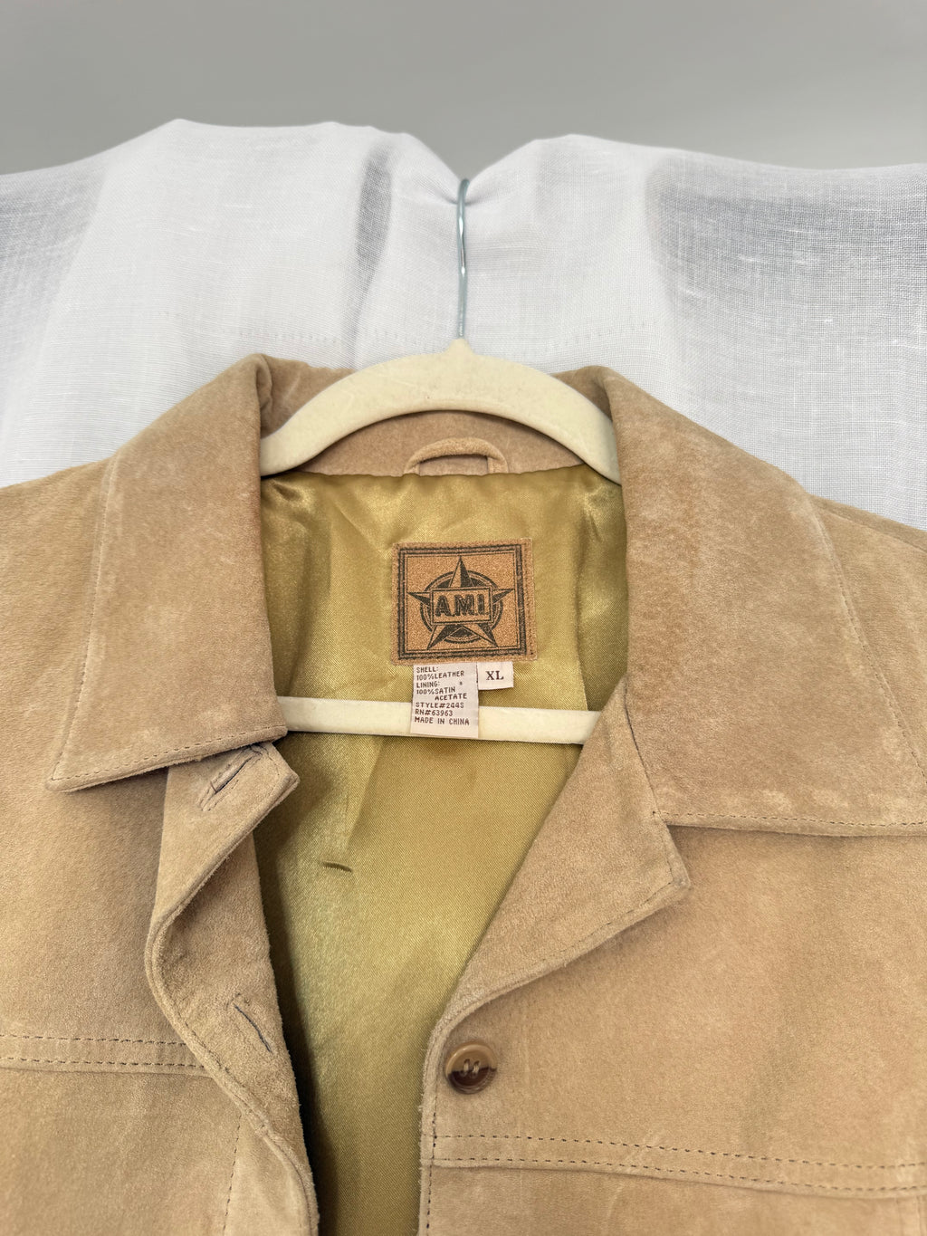 vintage suede button-up jacket