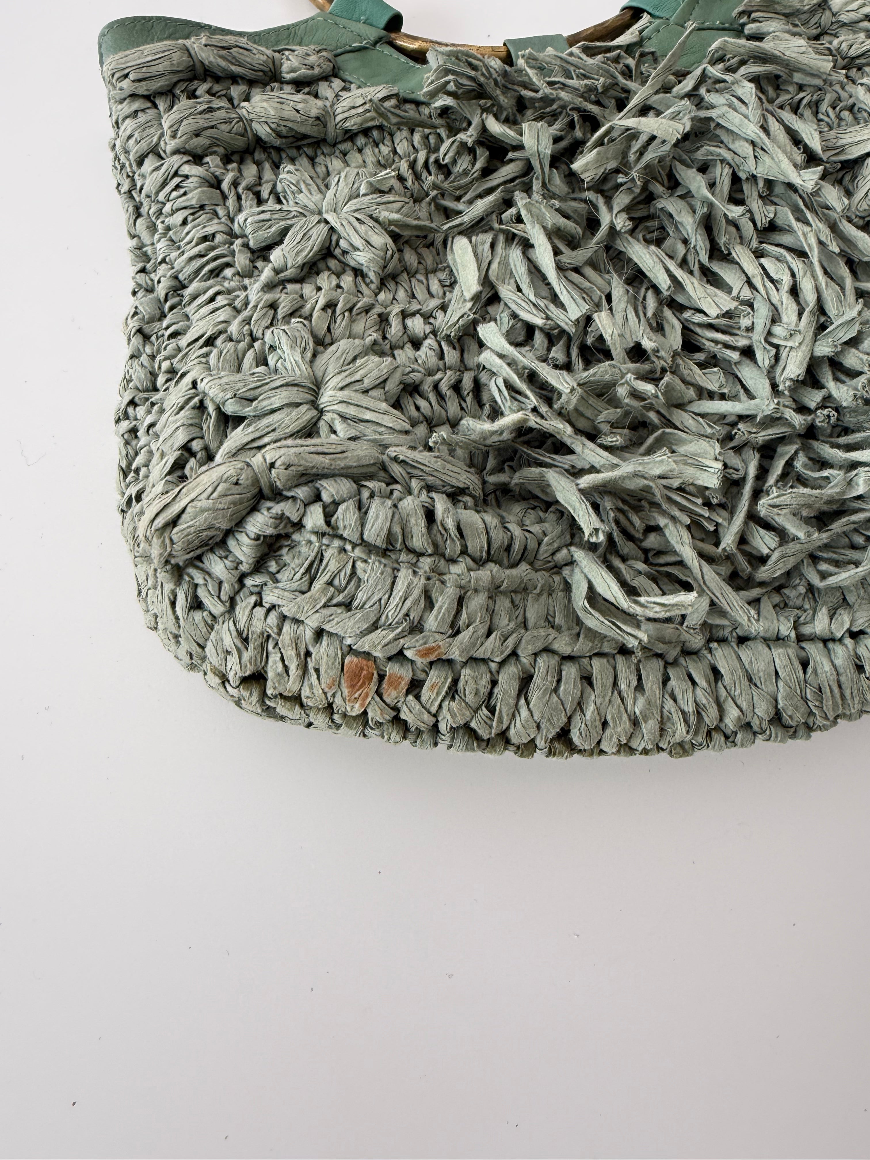 ☆ raffia floral ring handle bag anthropologie ☆