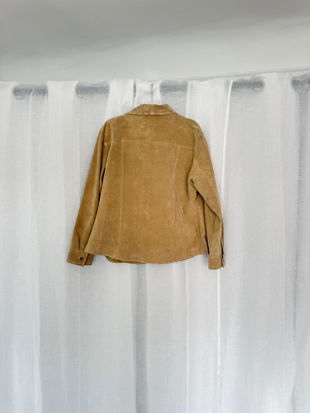 vintage suede button-up jacket