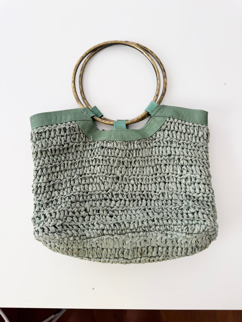☆ raffia floral ring handle bag anthropologie ☆