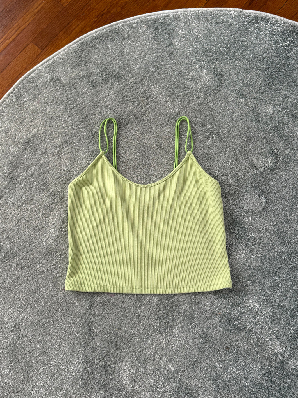 ✿ lime ribbed double strap cami ✿