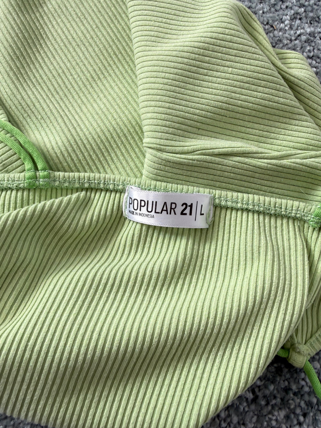 ✿ lime ribbed double strap cami ✿
