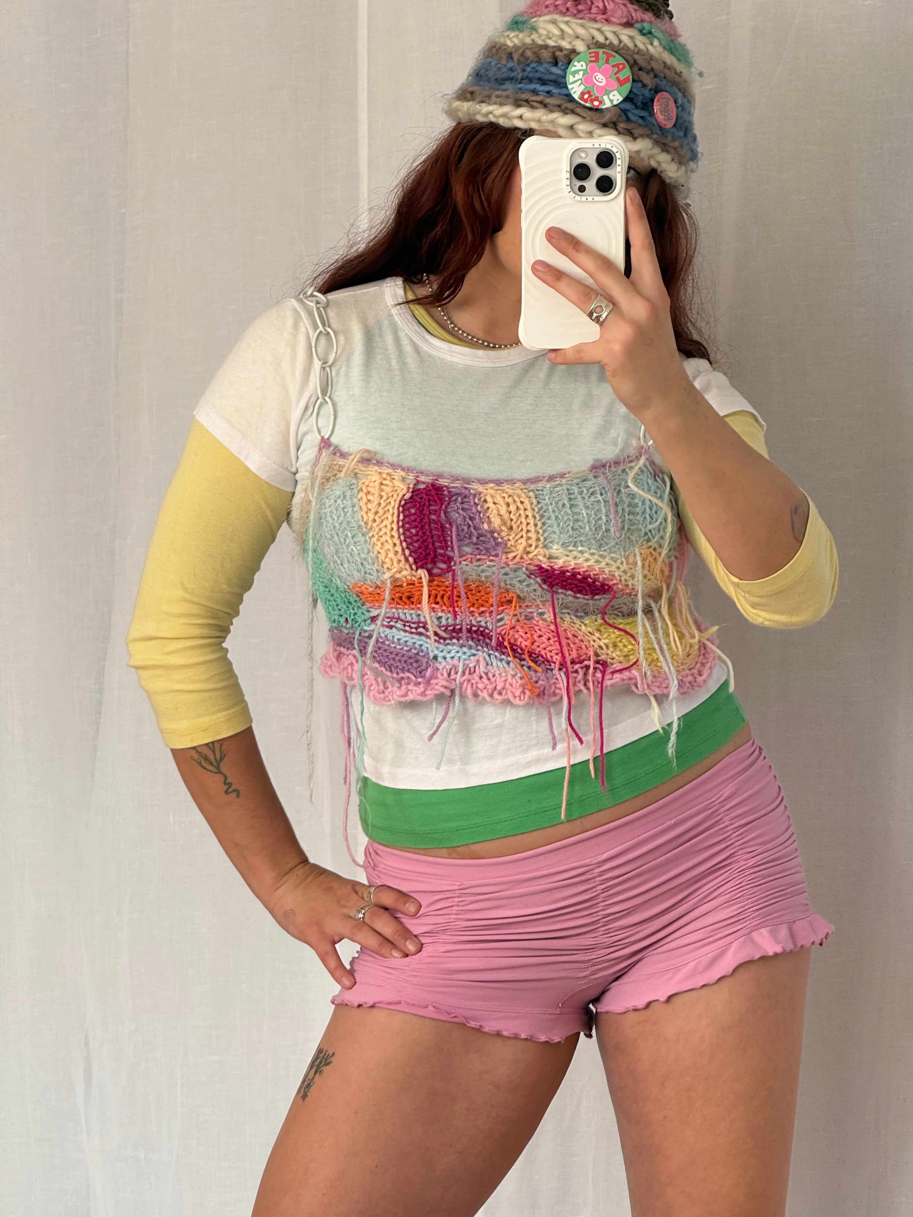 handmade crochet chain strap tank