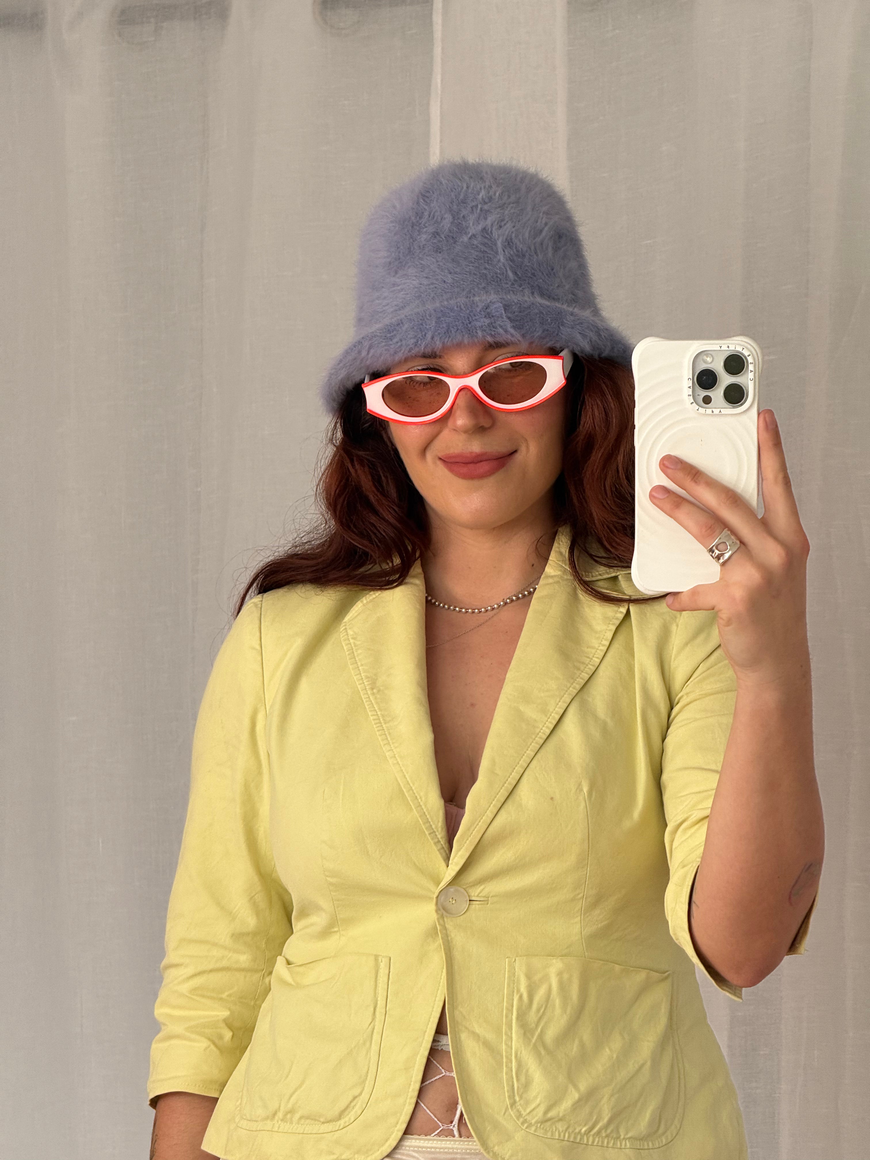 neon pink & orange retro cat eye sunglasses