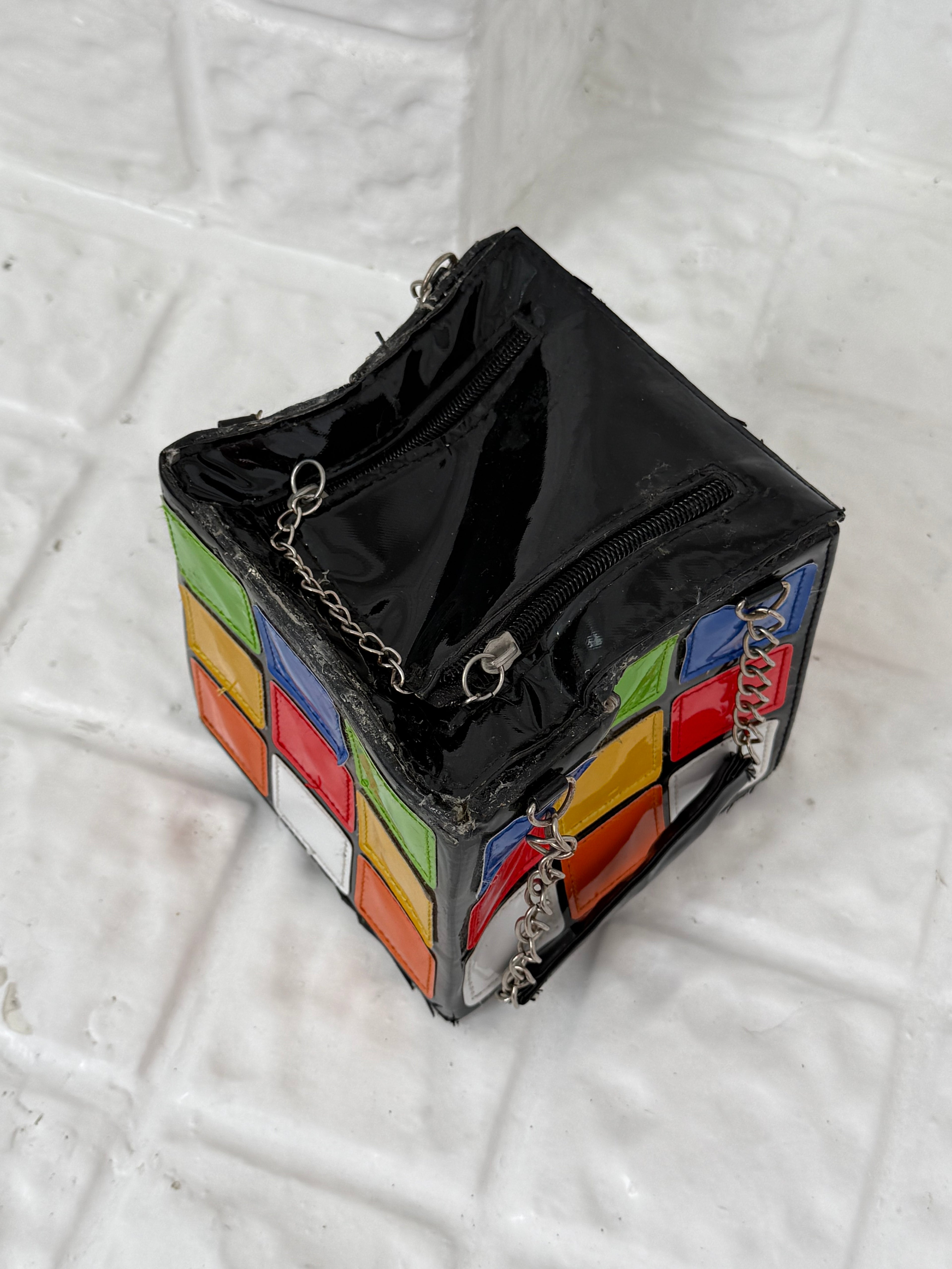 vintage rubik’s cube mini purse
