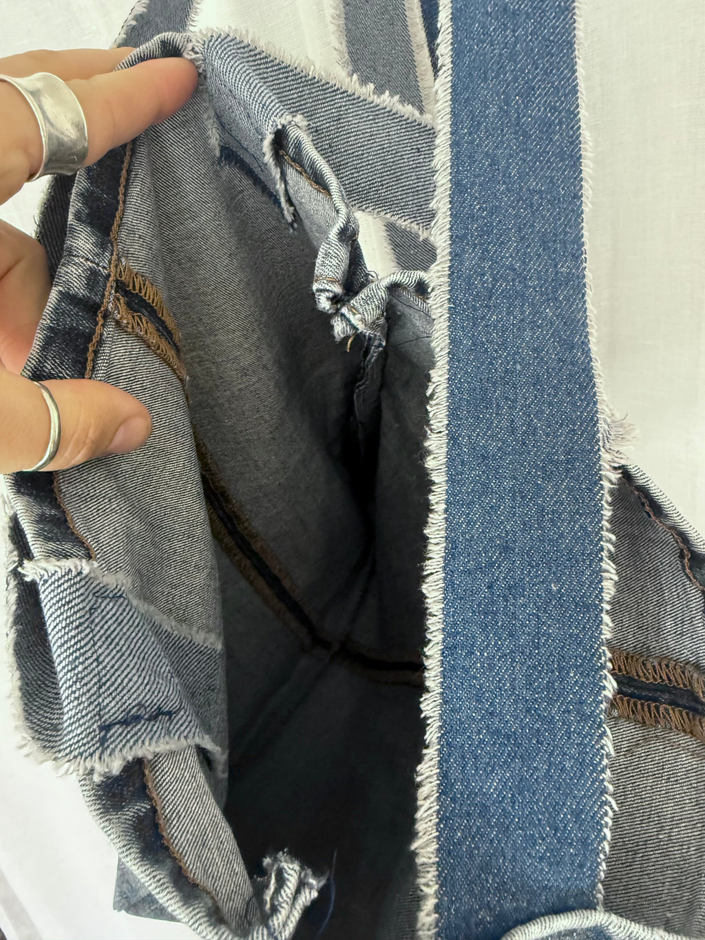 ✿ handmade recycled denim peace sign tote ✿