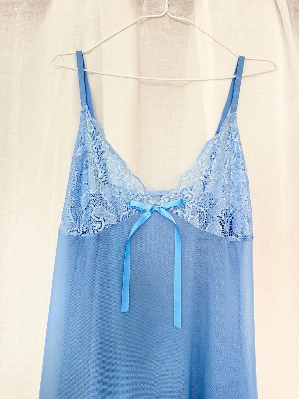 ✿ sheer baby blue lace slip dress ✿