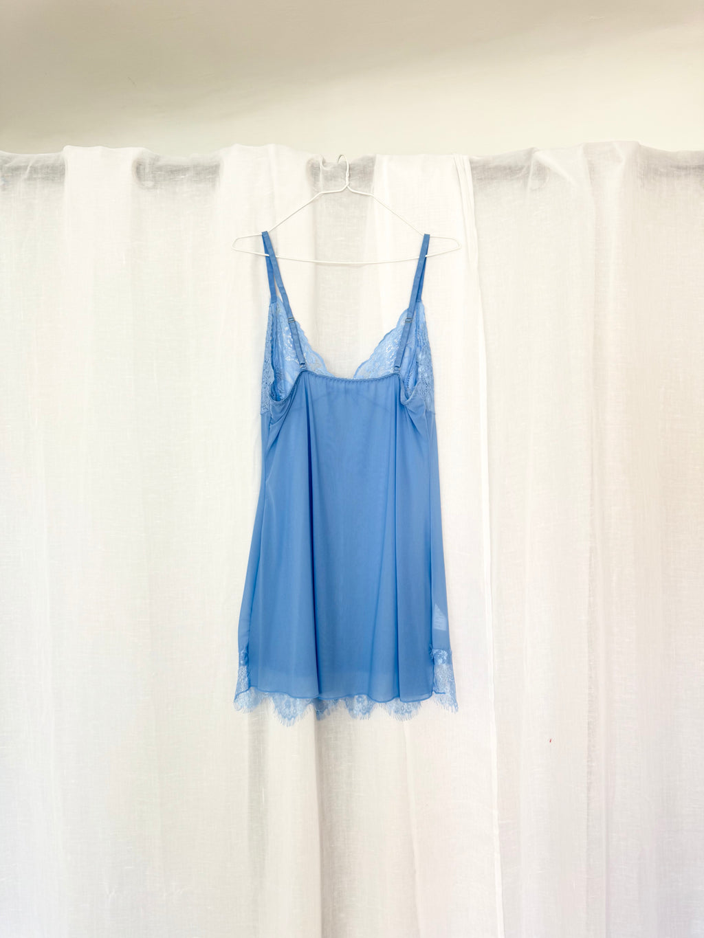✿ sheer baby blue lace slip dress ✿