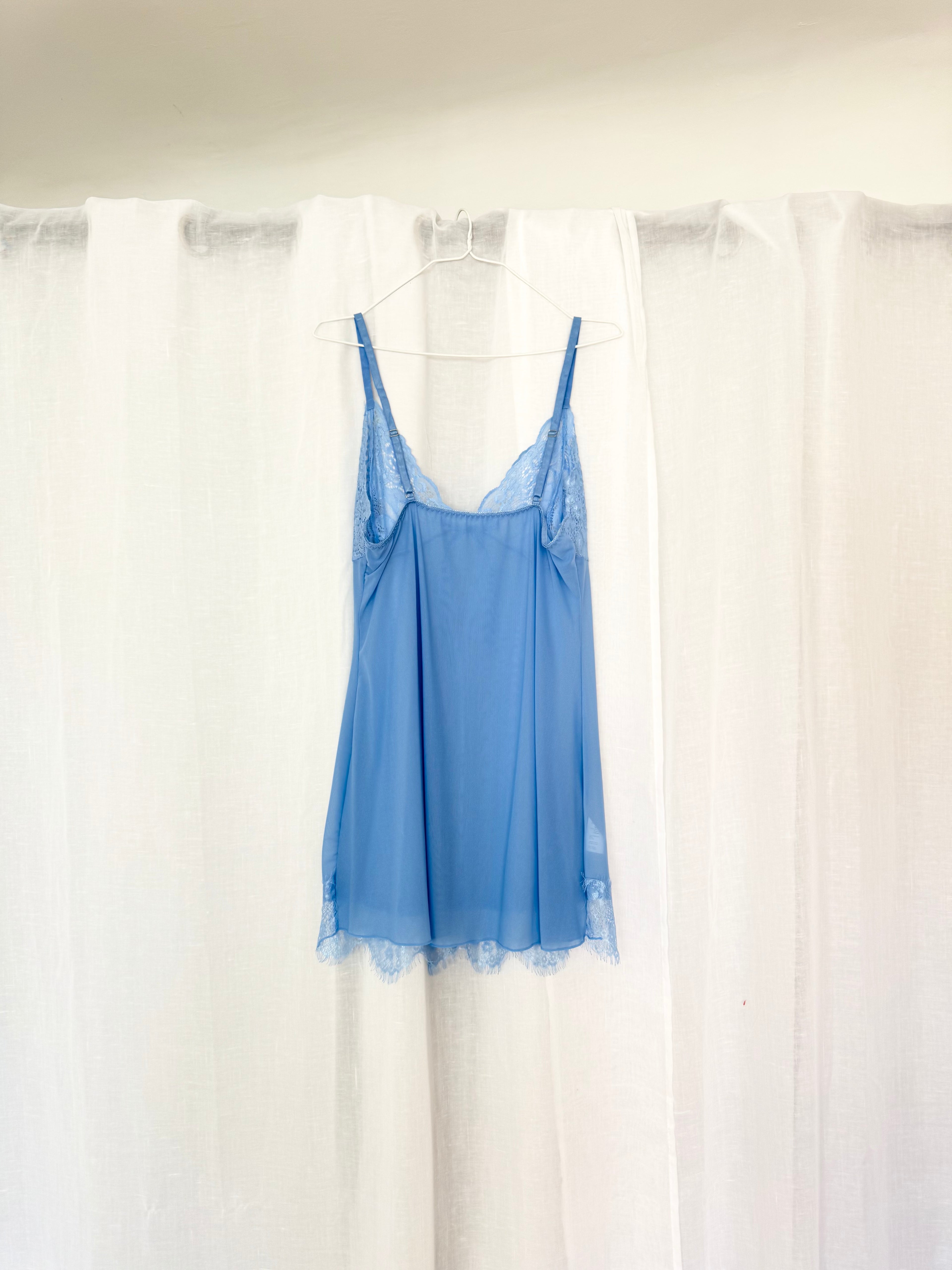 ✿ sheer baby blue lace slip dress ✿