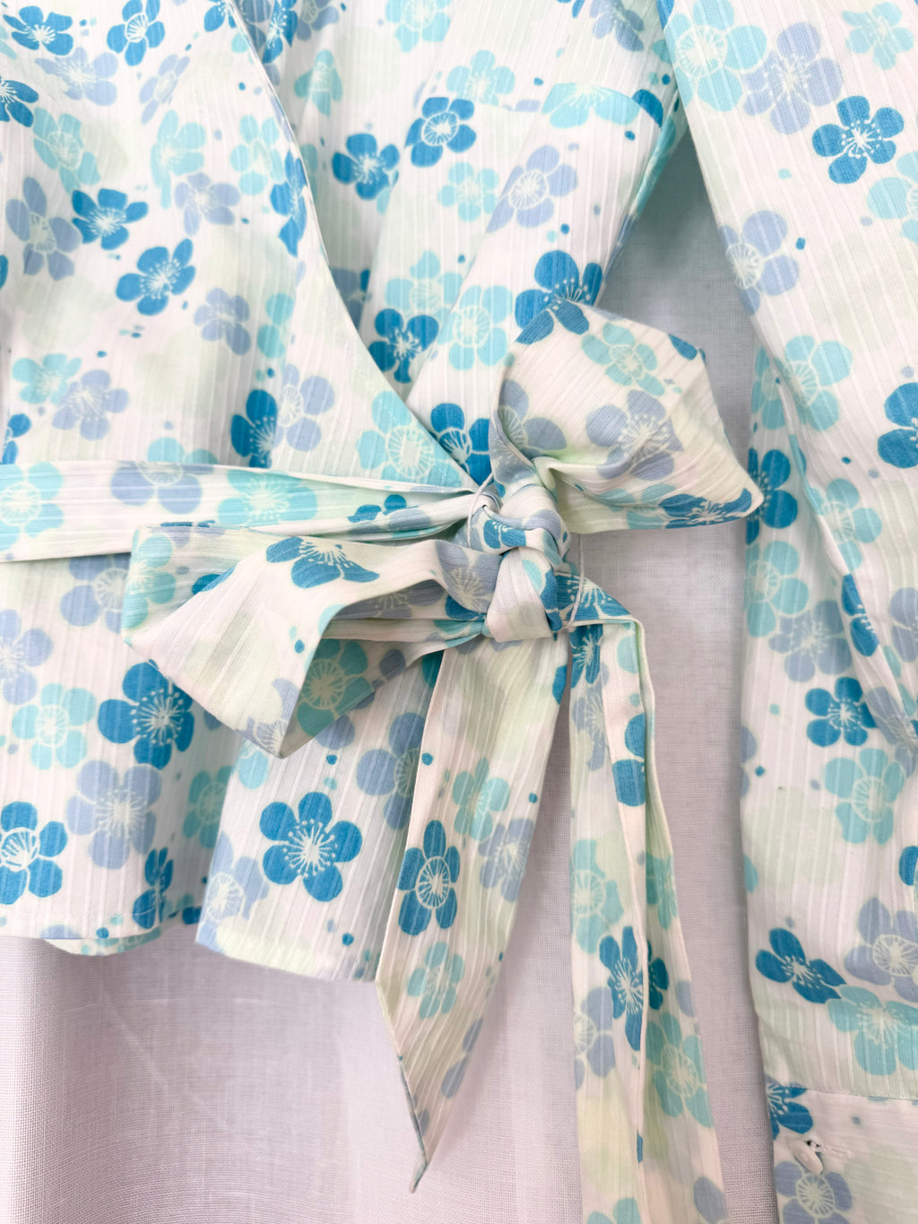 ✿ y2k blue floral wrap top ✿