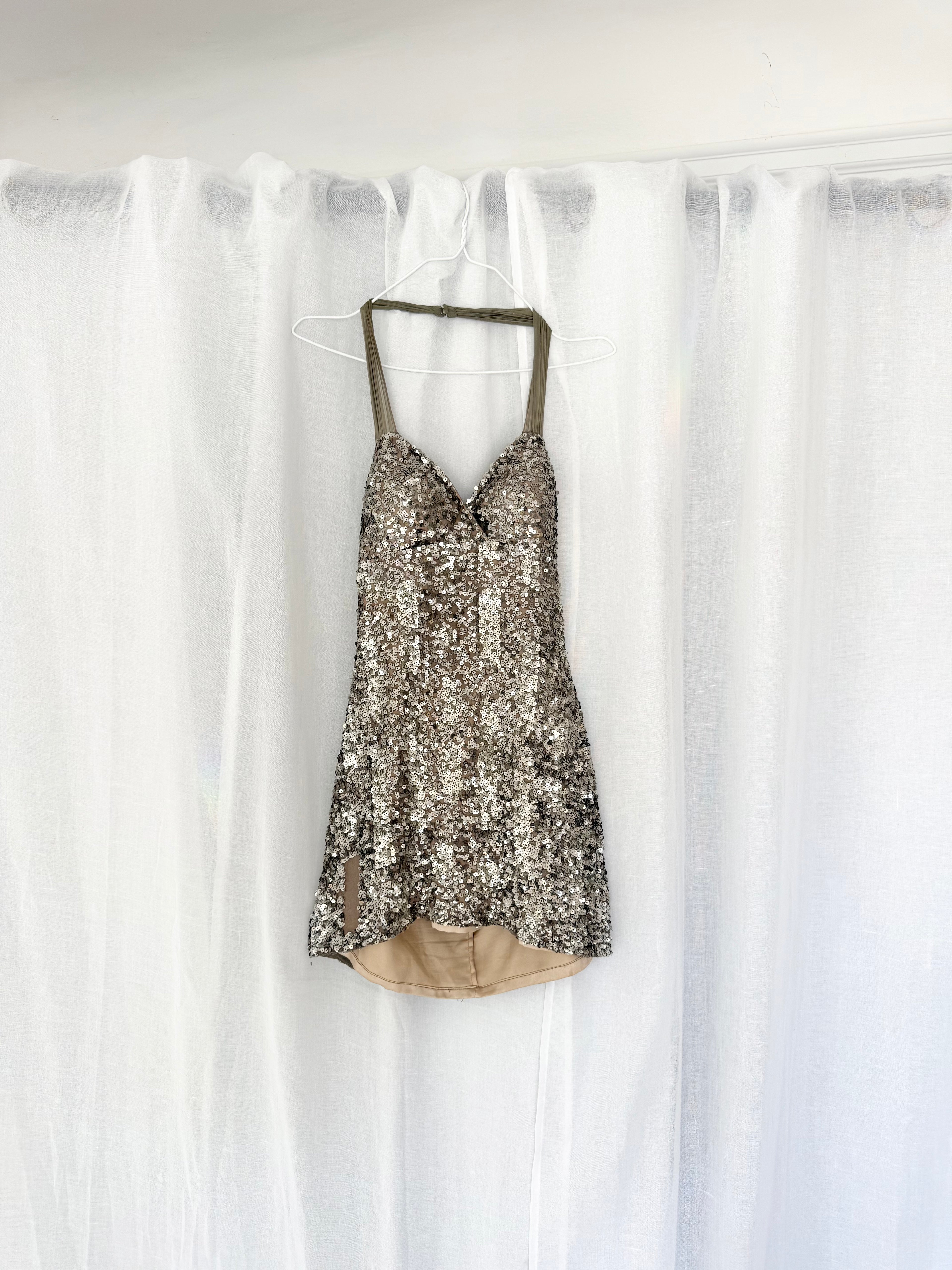 ✧ silver sequin micro mini dress ✧
