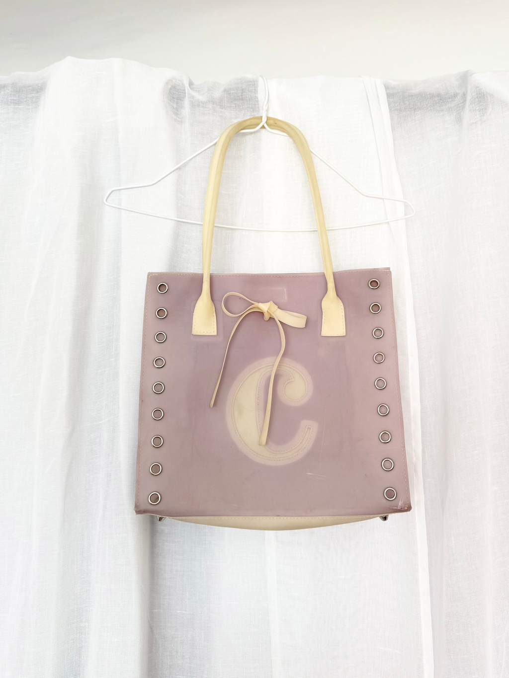 ✿ vintage lavender grommet jelly tote bag ✿