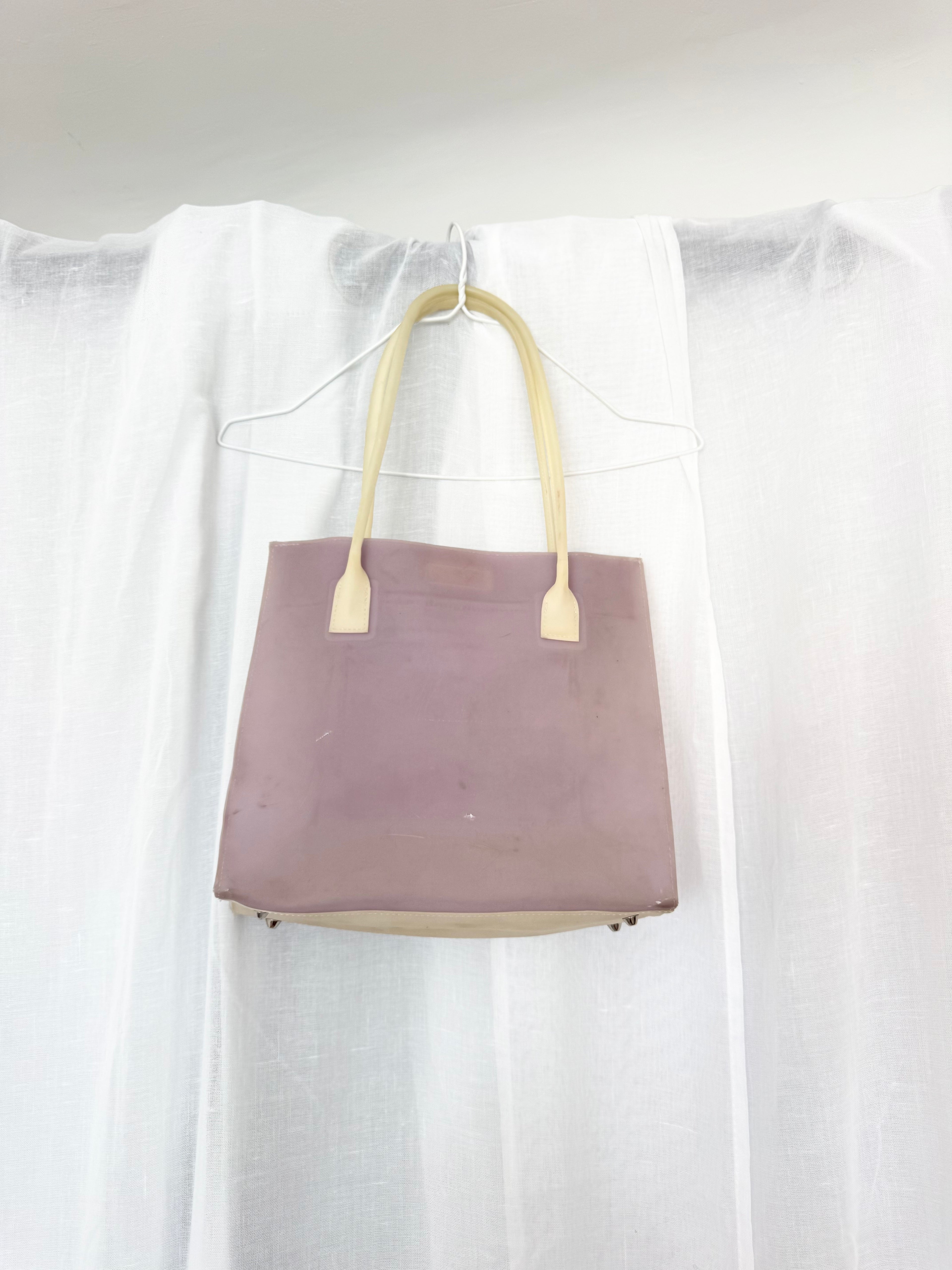✿ vintage lavender grommet jelly tote bag ✿