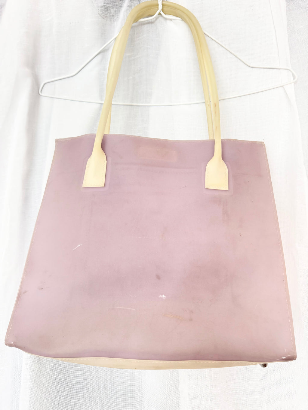 ✿ vintage lavender grommet jelly tote bag ✿