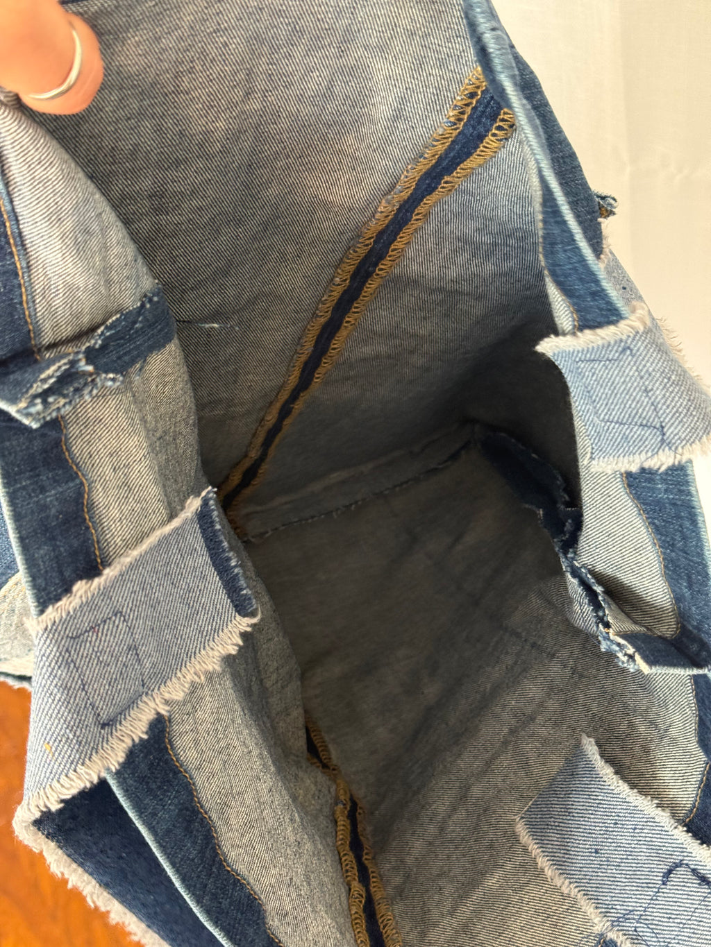✿ handmade patchwork denim tote bag ✿