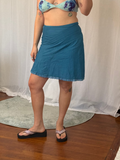 ✿ vintage Y2K teal lace trim mini skirt ✿