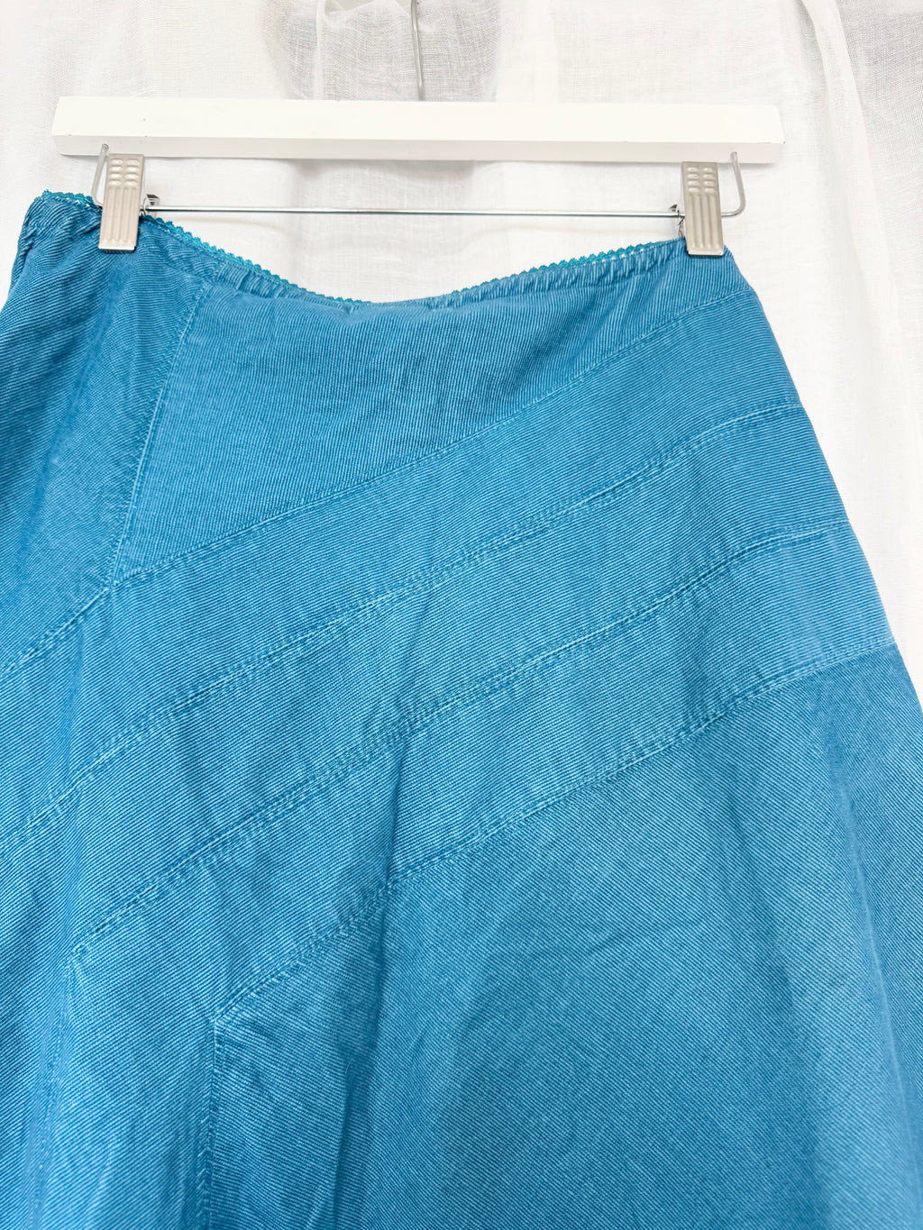 ✿ vintage Y2K teal lace trim mini skirt ✿