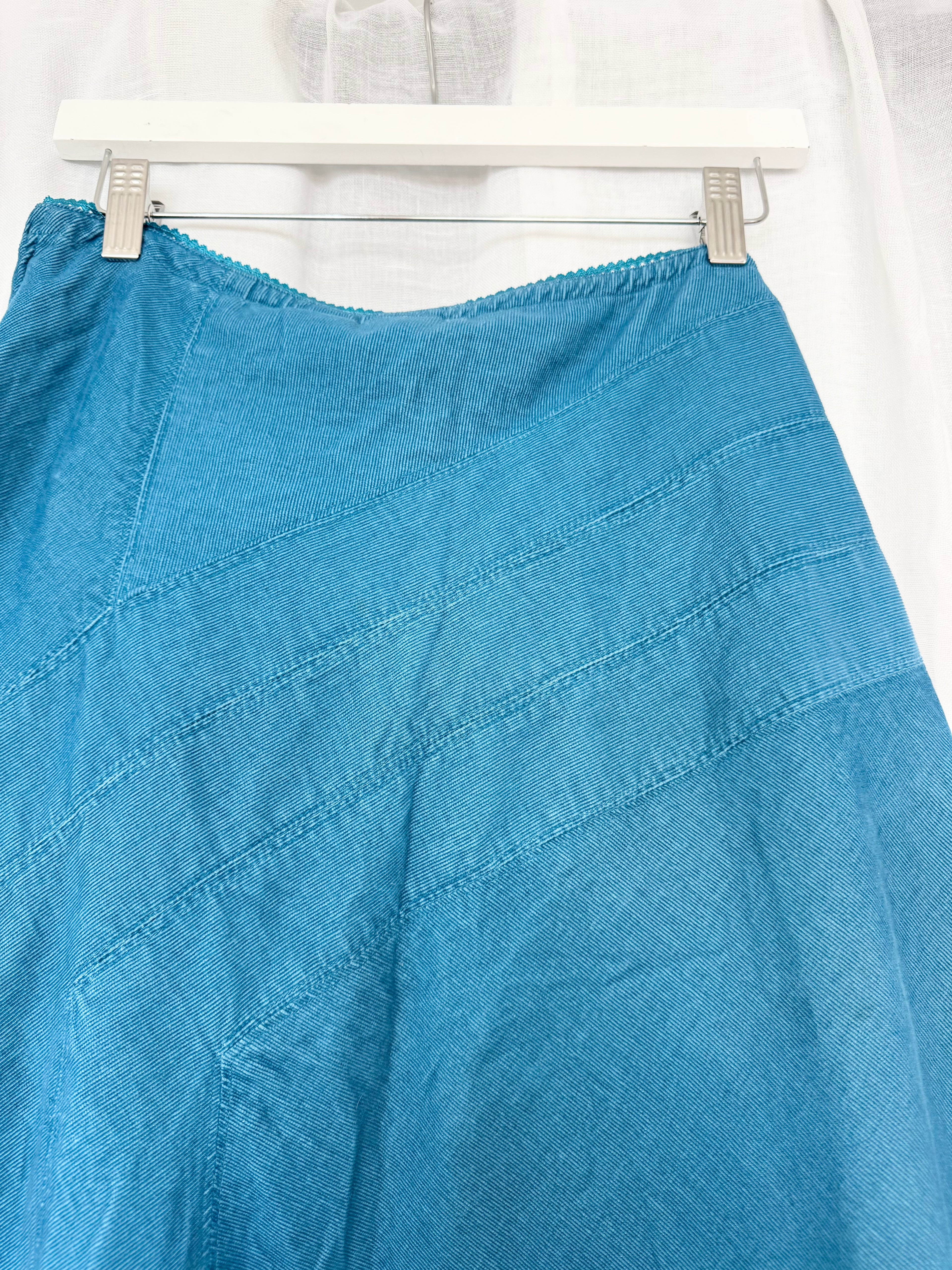 ✿ vintage Y2K teal lace trim mini skirt ✿
