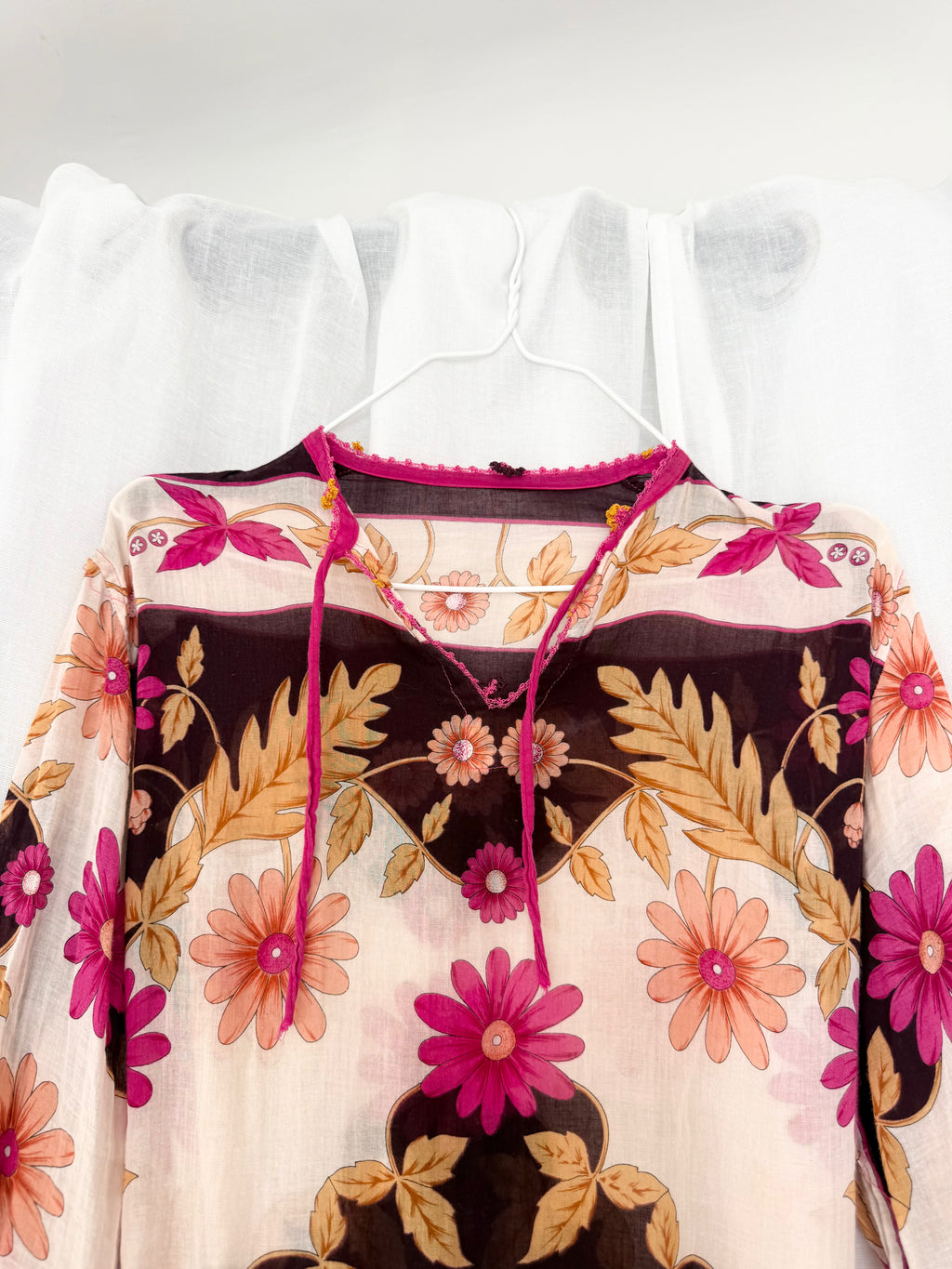 70s floral boho mini dress ✧