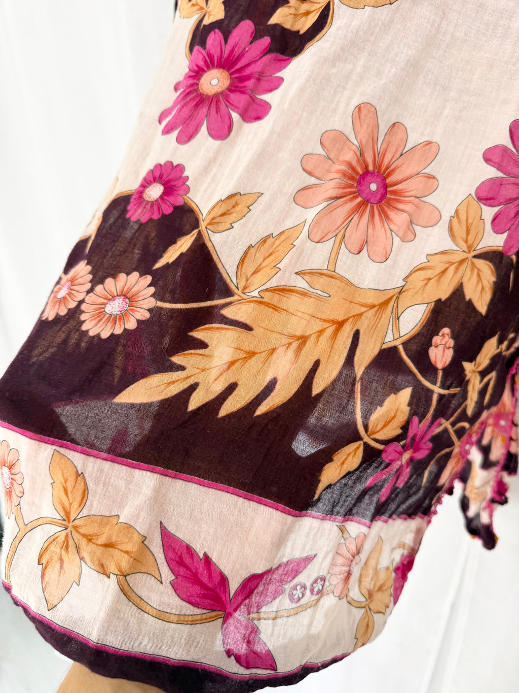 70s floral boho mini dress ✧
