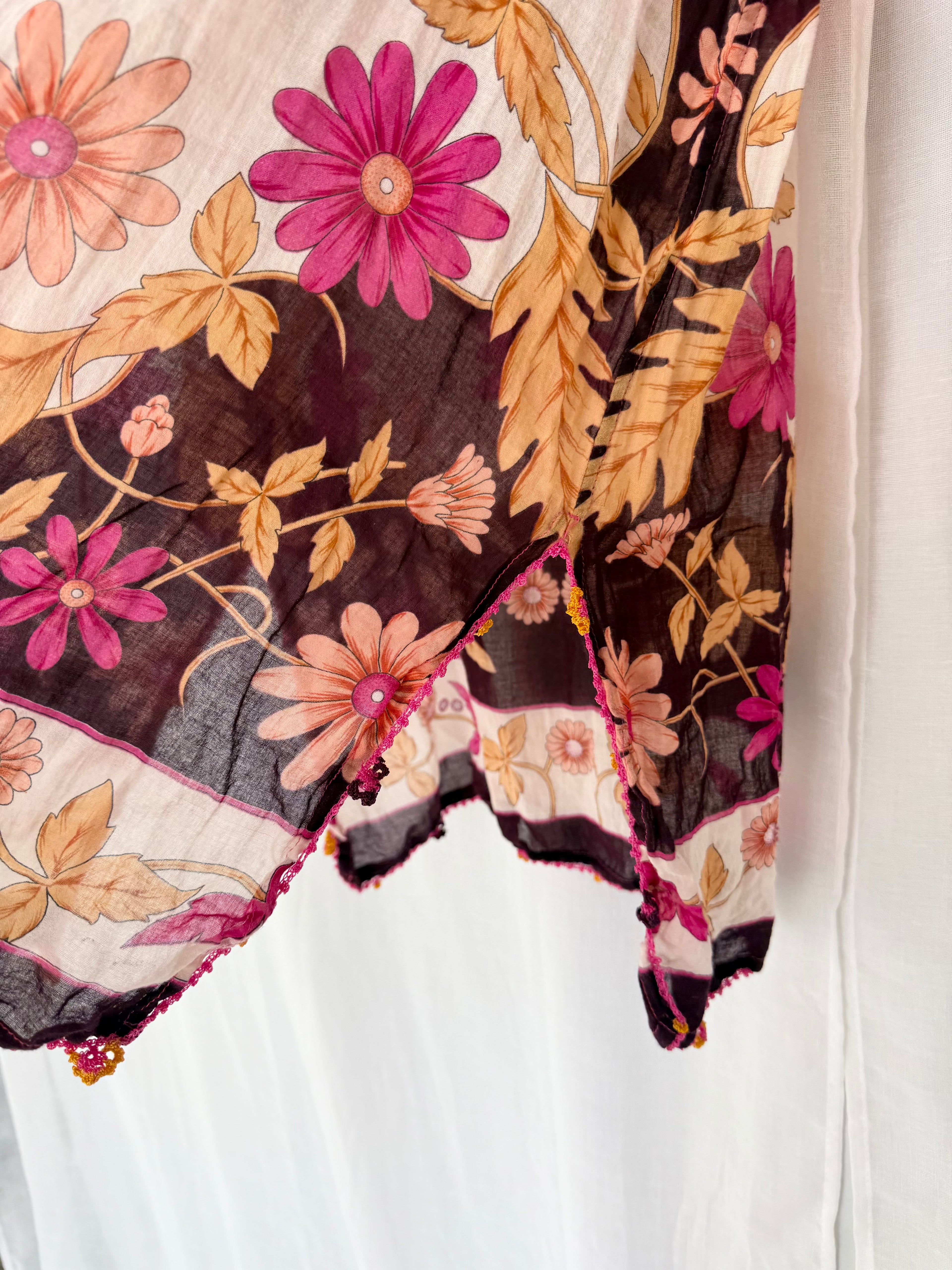 70s floral boho mini dress ✧