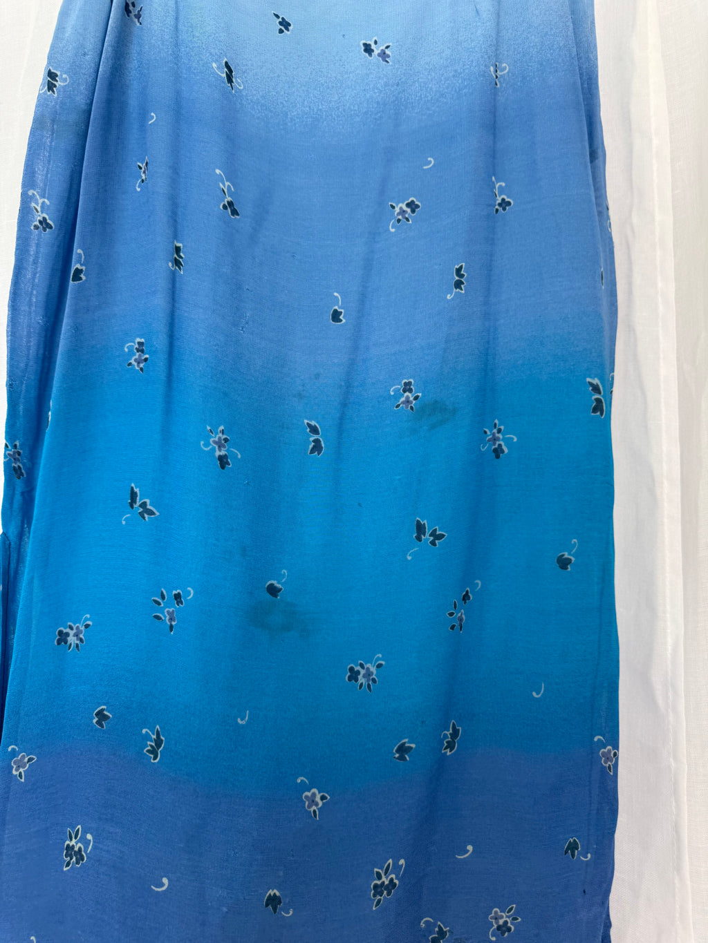 ✦ vintage Y2K blue ombré floral mesh midi skirt 🦋