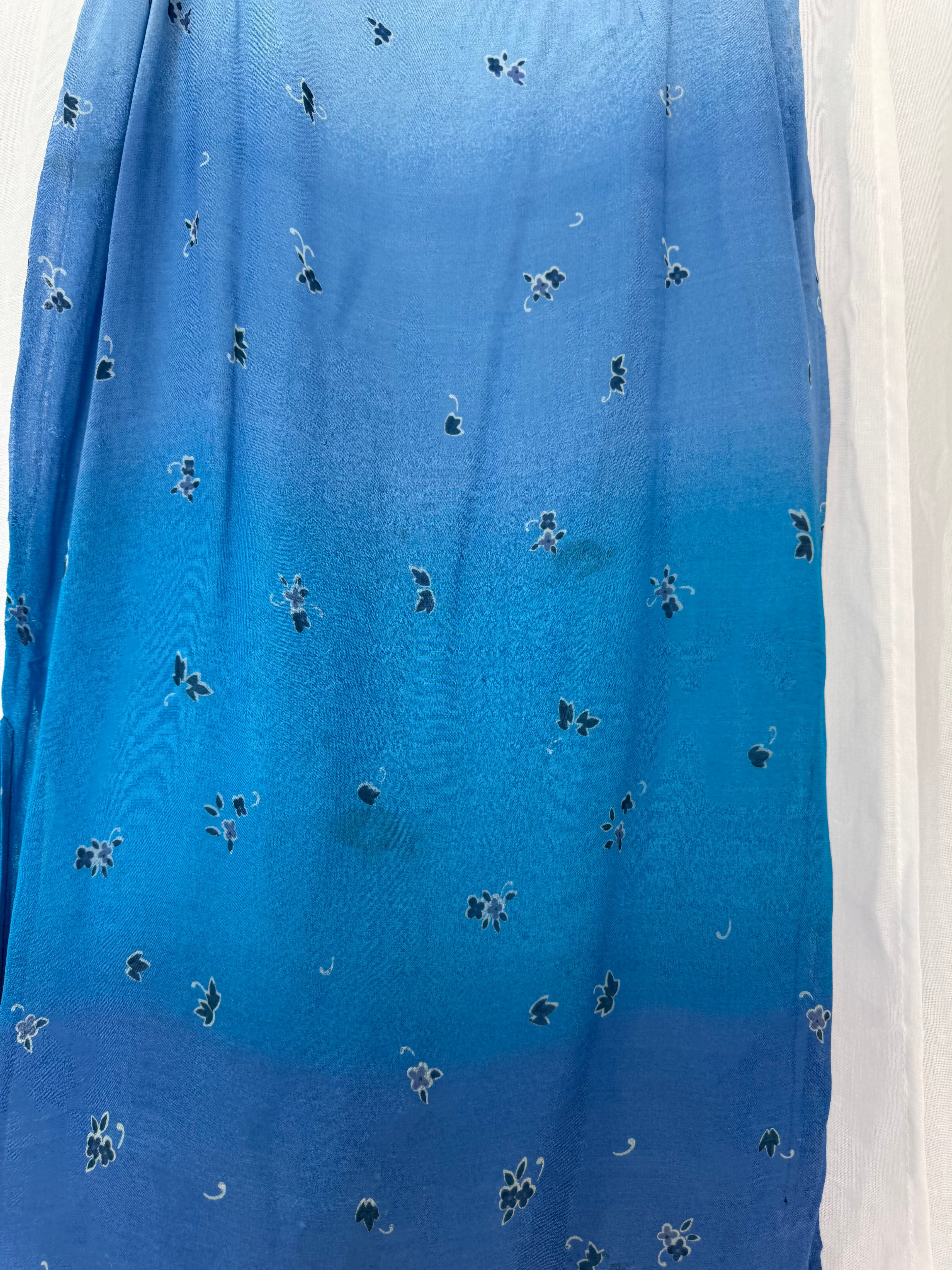 ✦ vintage Y2K blue ombré floral mesh midi skirt 🦋
