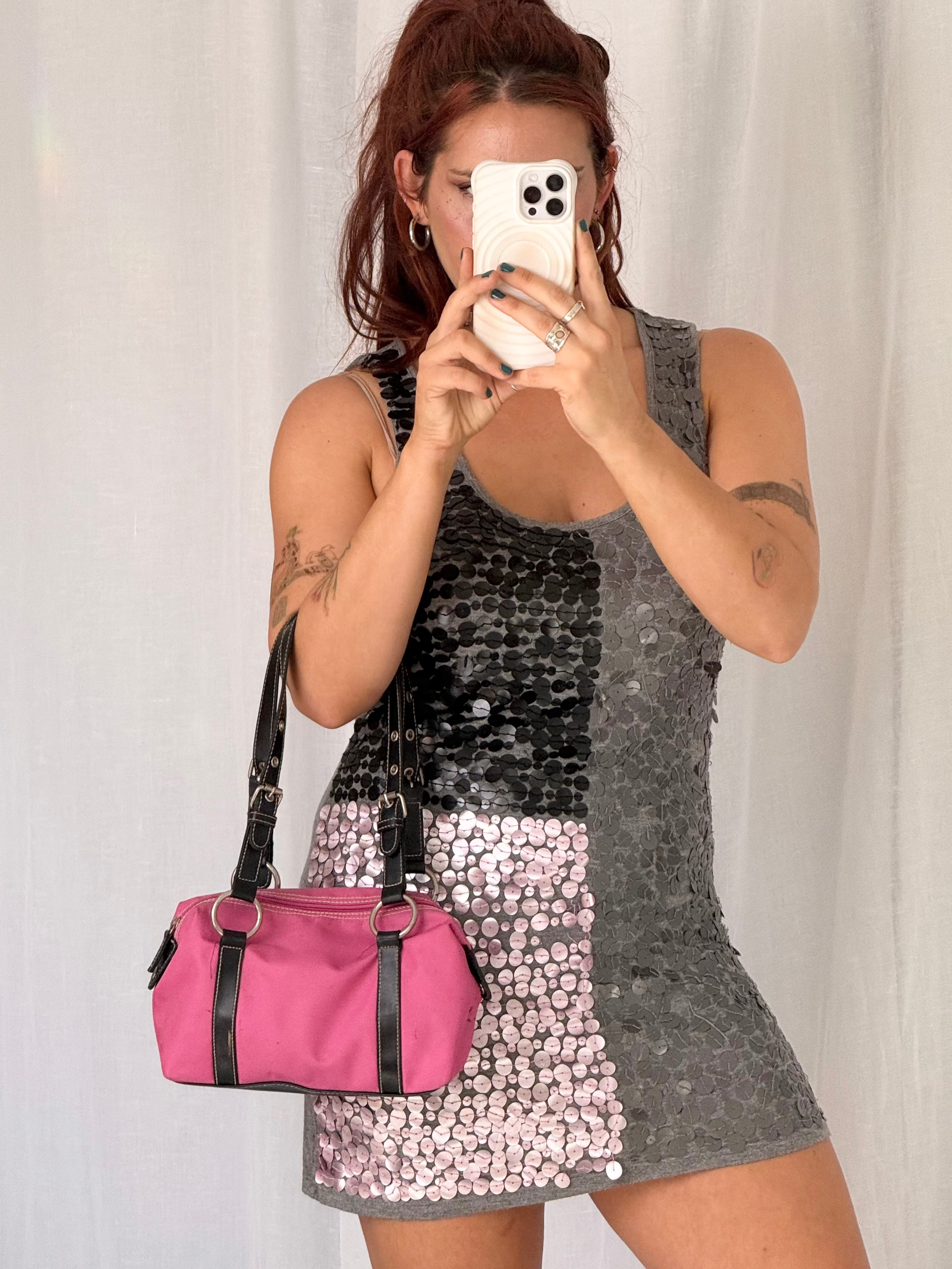 pink black 90s shoulder bag ⋆